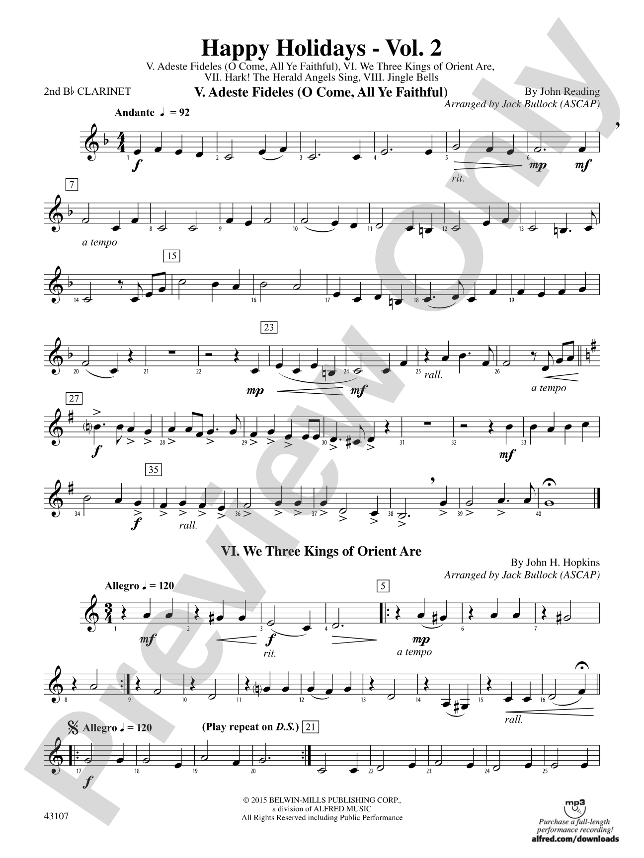 Happy Holidays---Vol. 2: 2nd B-flat Clarinet