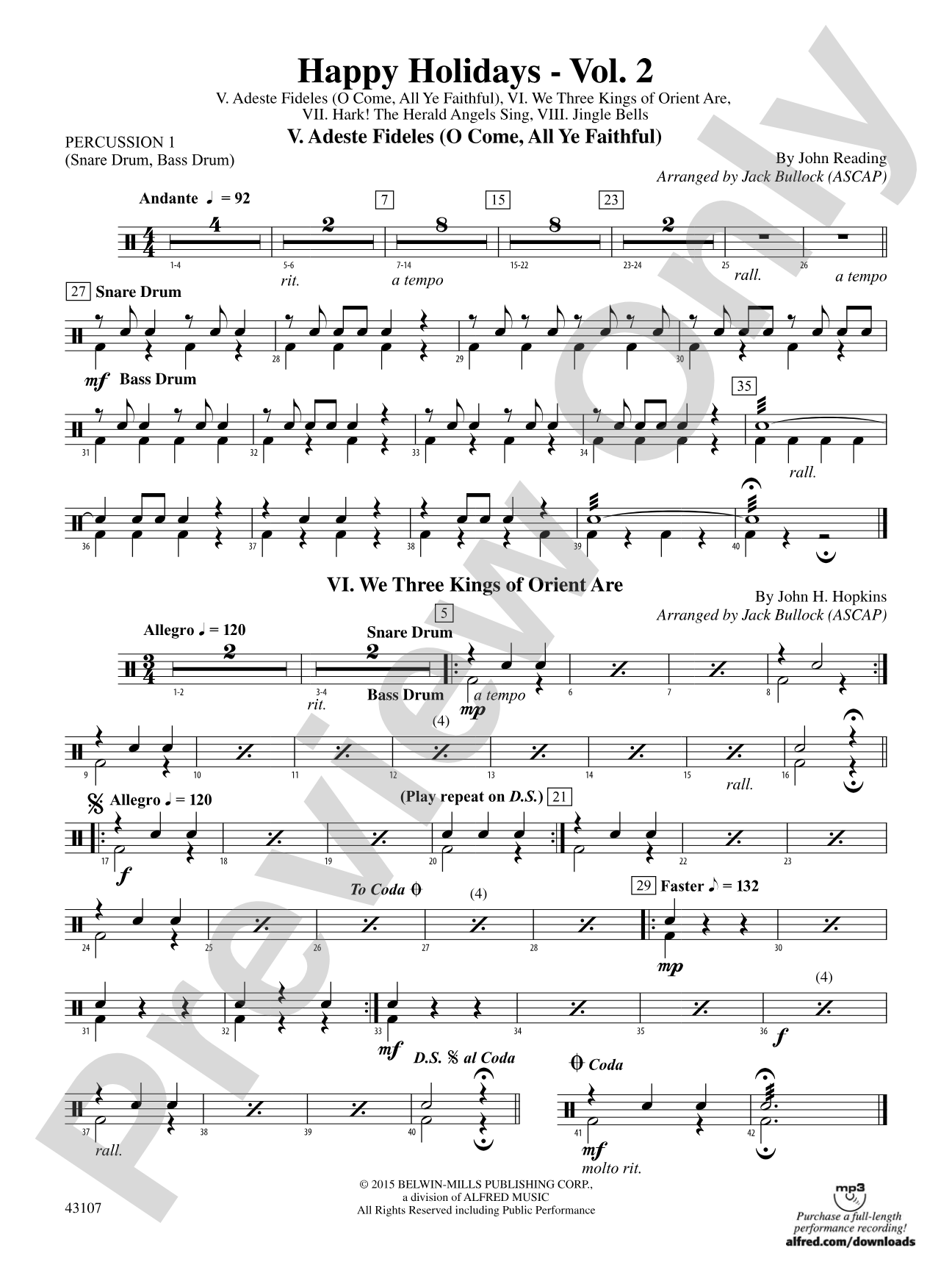 Happy Holidays---Vol. 2: 1st Percussion