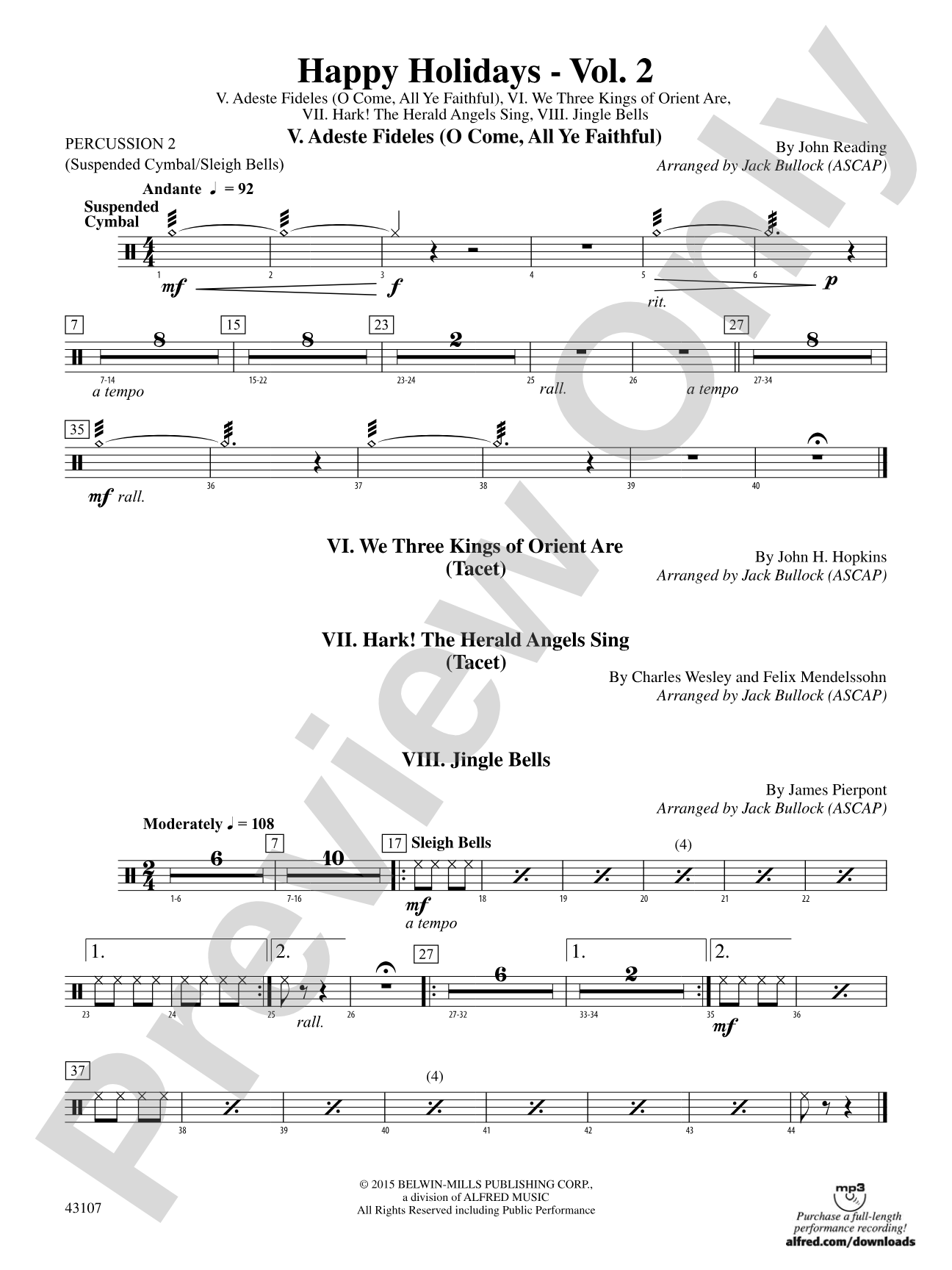 Happy Holidays---Vol. 2: 2nd Percussion