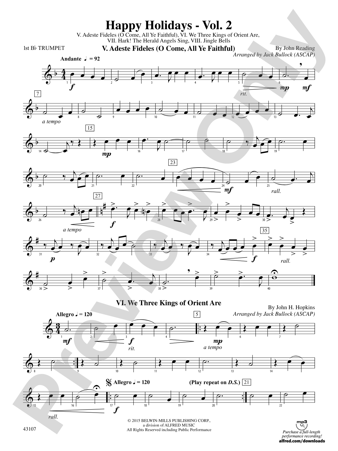 Happy Holidays---Vol. 2: 1st B-flat Trumpet