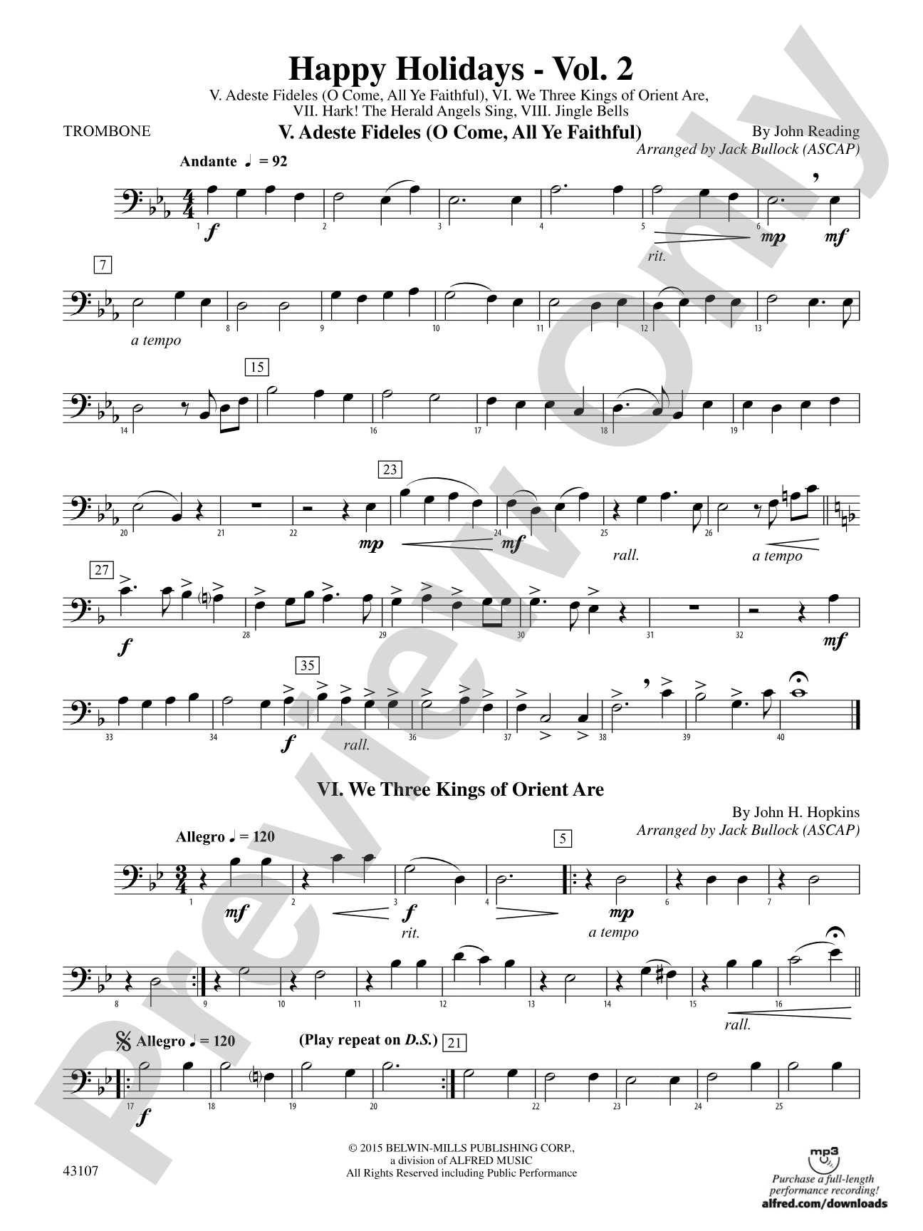 Happy Holidays---Vol. 2: 1st Trombone