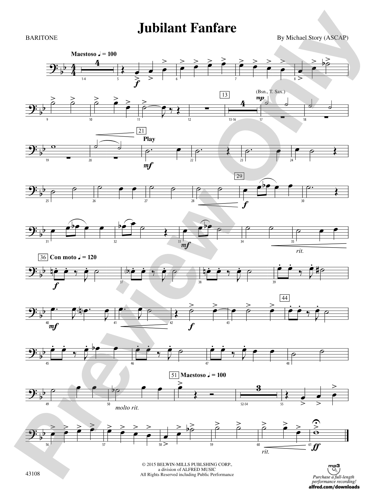 Jubilant Fanfare: Baritone B.C.