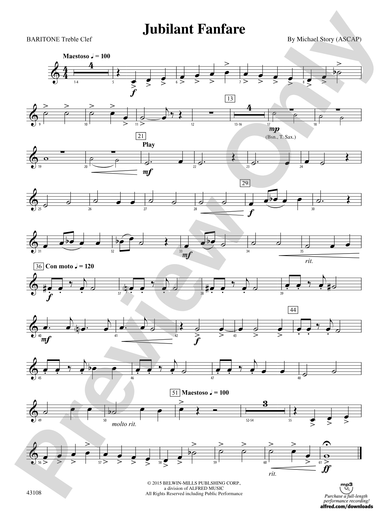 Jubilant Fanfare: Baritone T.C.