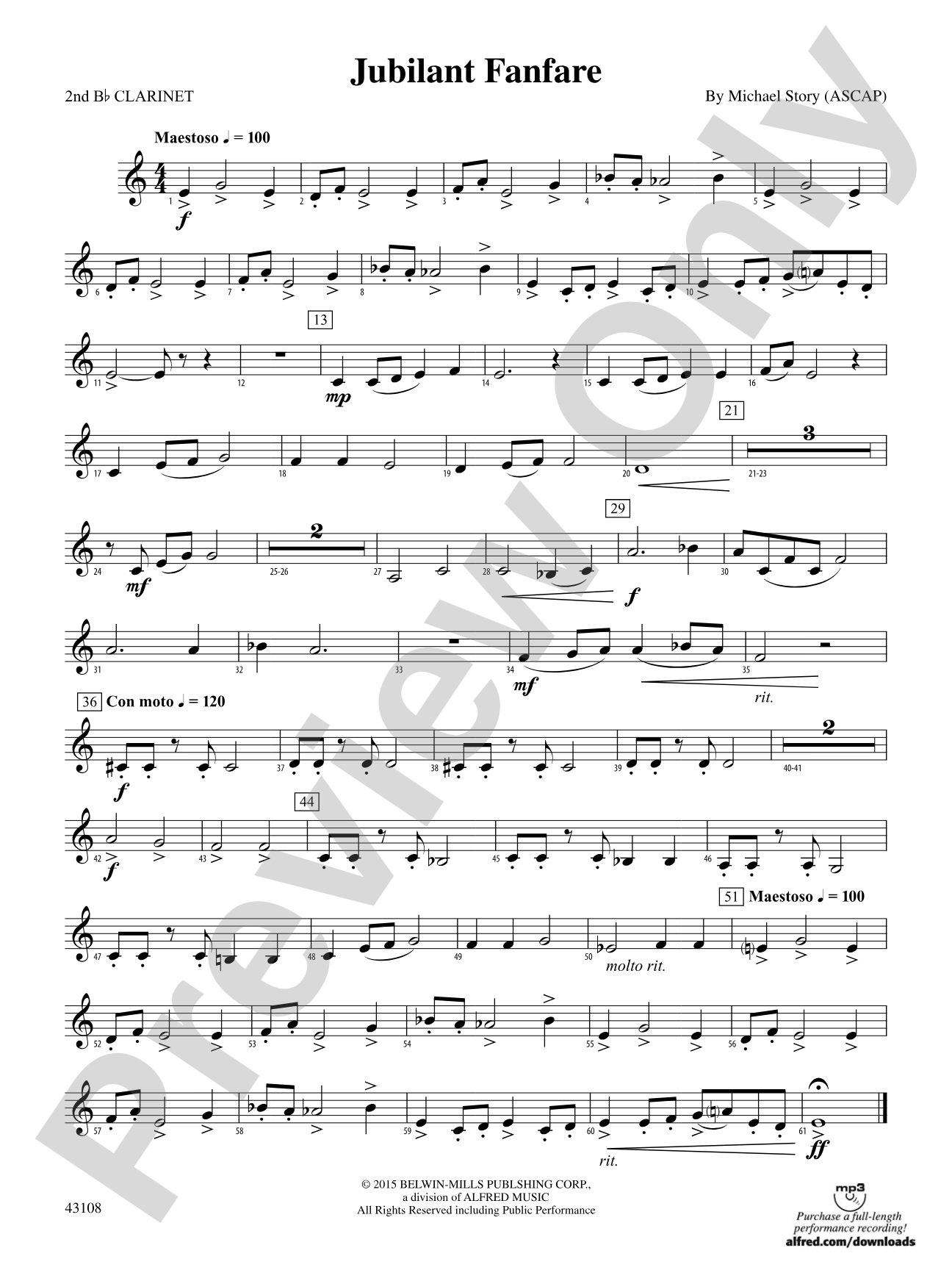 Jubilant Fanfare: 2nd B-flat Clarinet