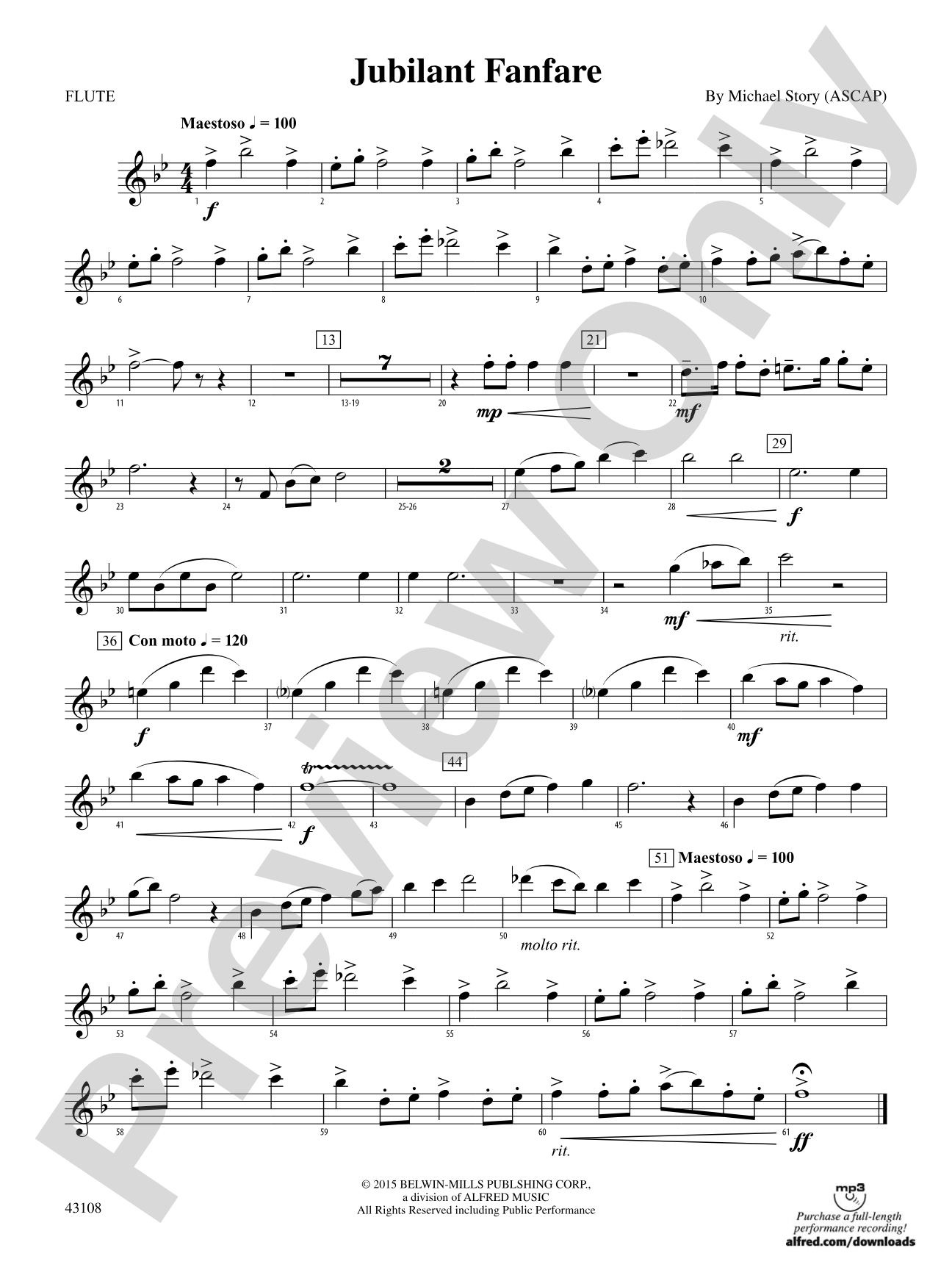 Jubilant Fanfare: Flute