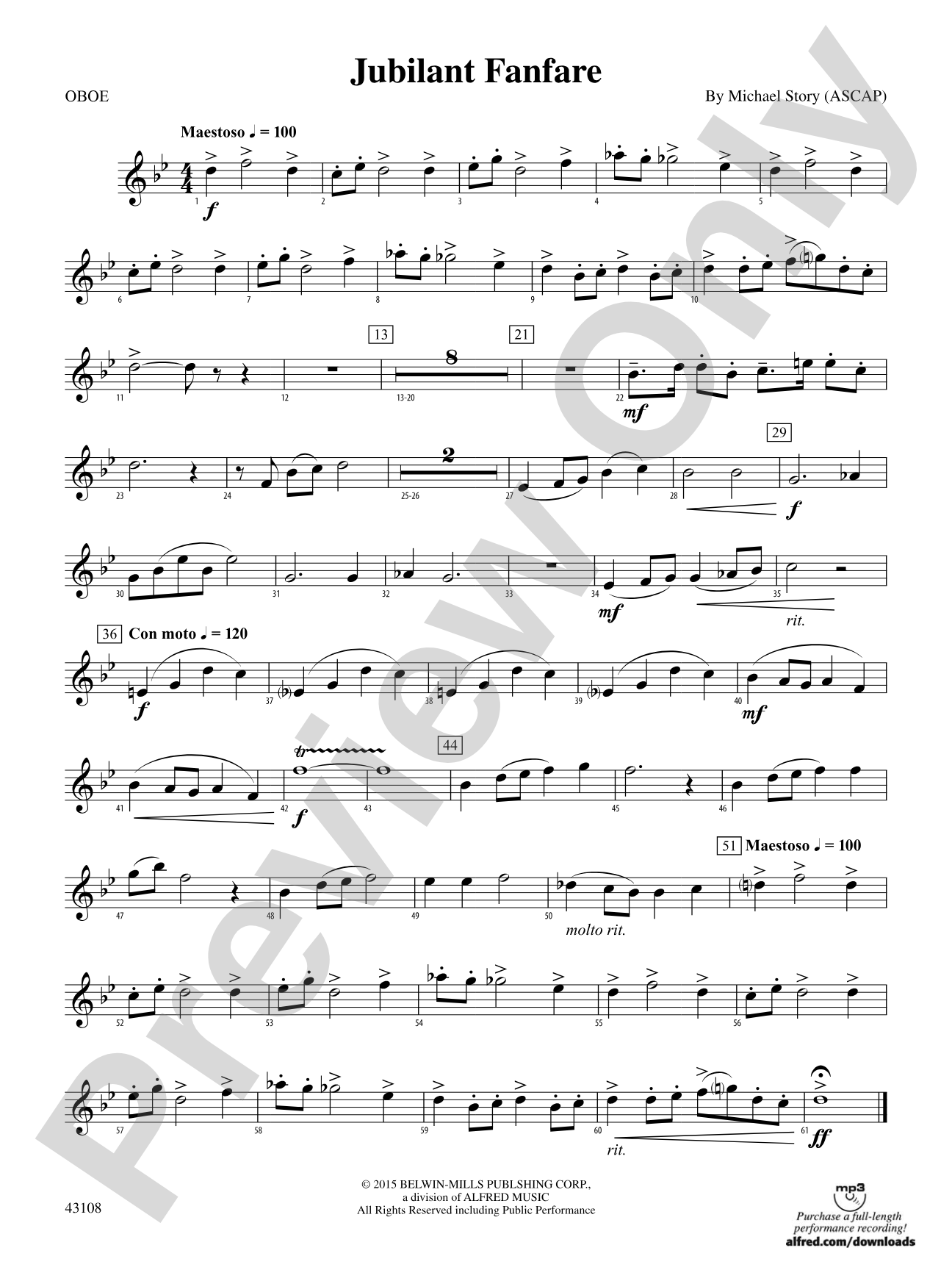 Jubilant Fanfare: Oboe