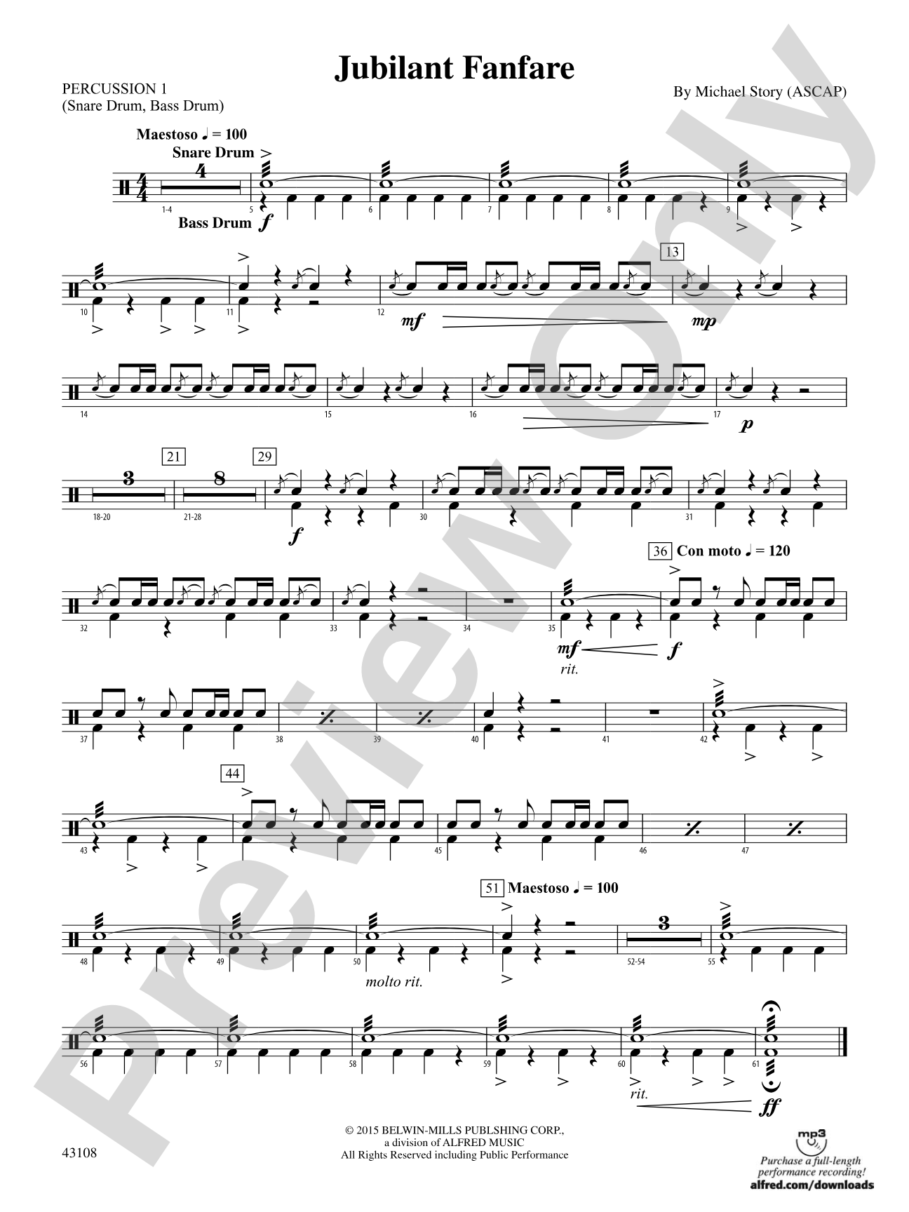 Jubilant Fanfare: 1st Percussion