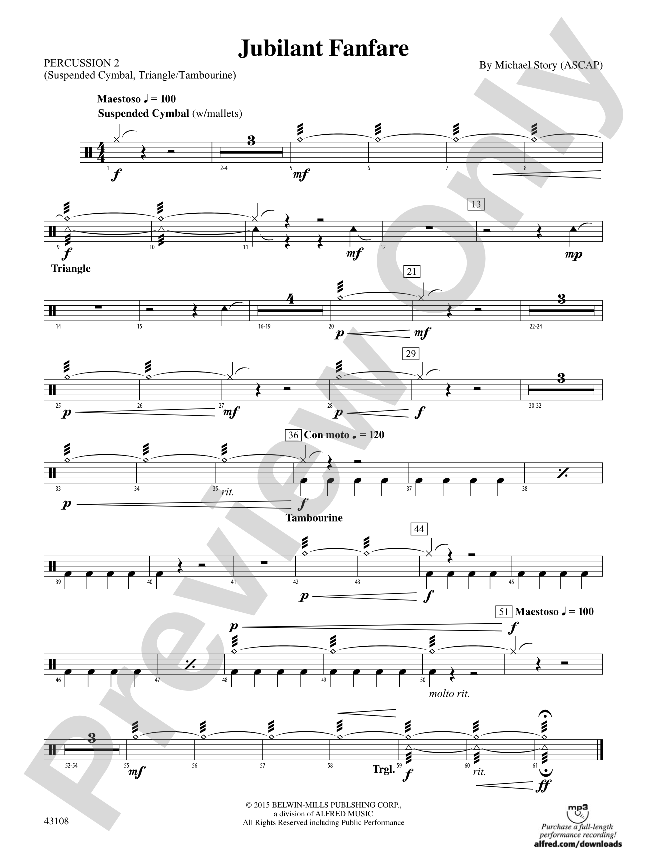 Jubilant Fanfare: 2nd Percussion