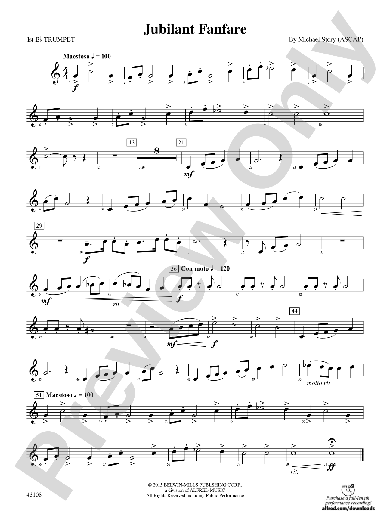 Jubilant Fanfare: 1st B-flat Trumpet