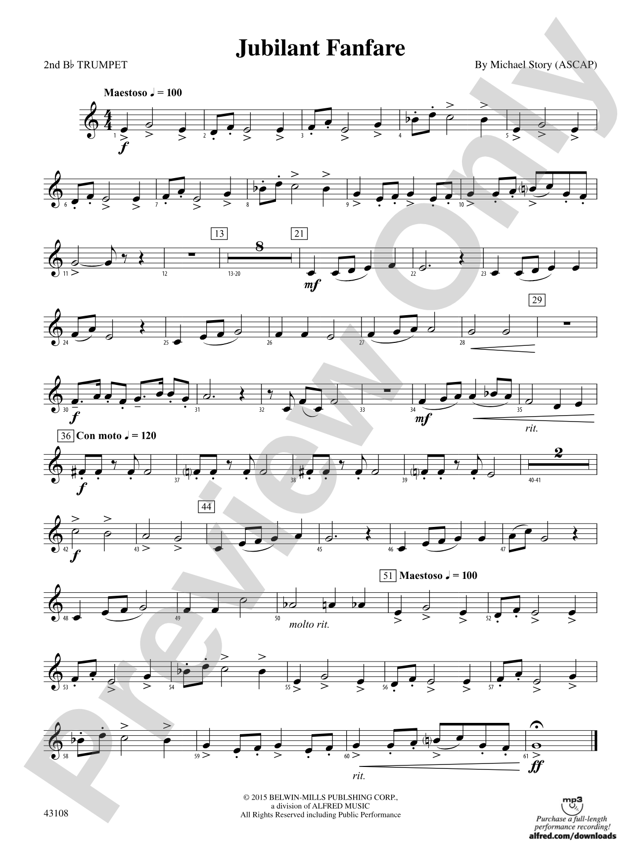 Jubilant Fanfare: 2nd B-flat Trumpet