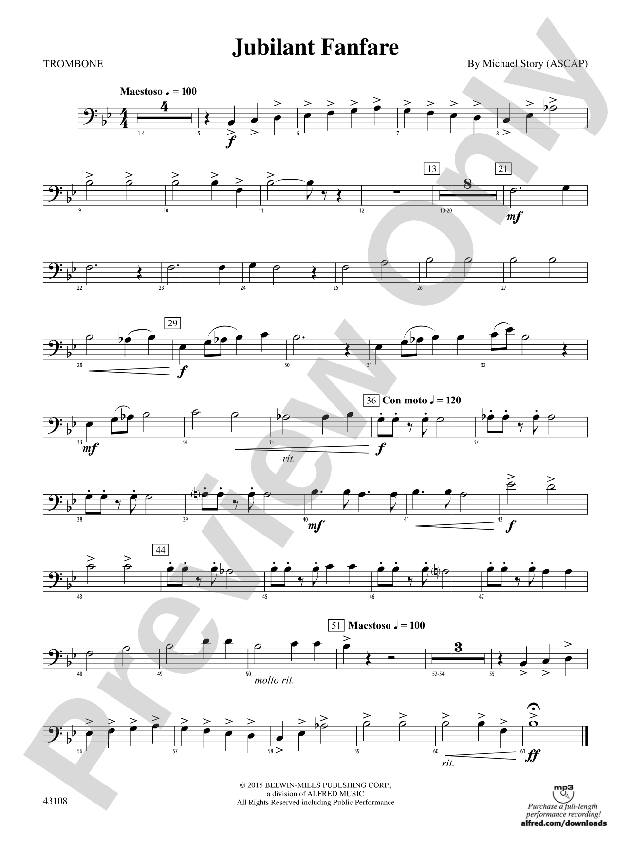 Jubilant Fanfare: 1st Trombone