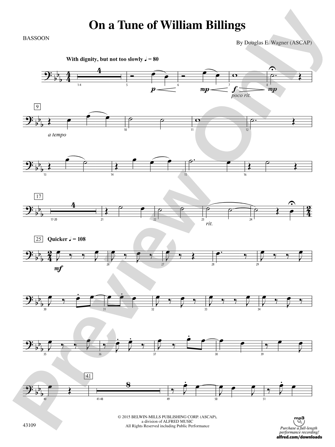 On a Tune of William Billings: Bassoon