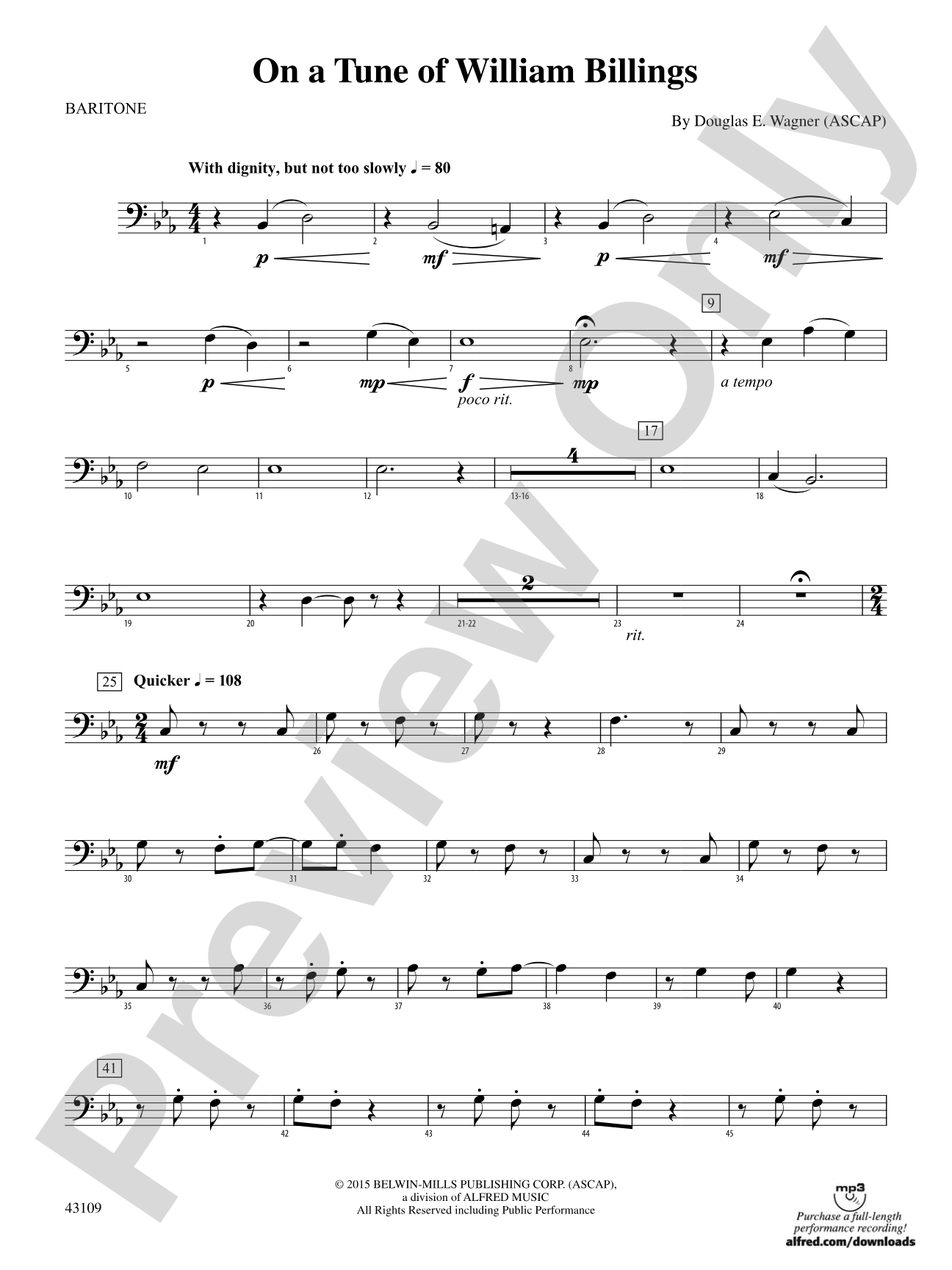 On a Tune of William Billings: Baritone B.C.