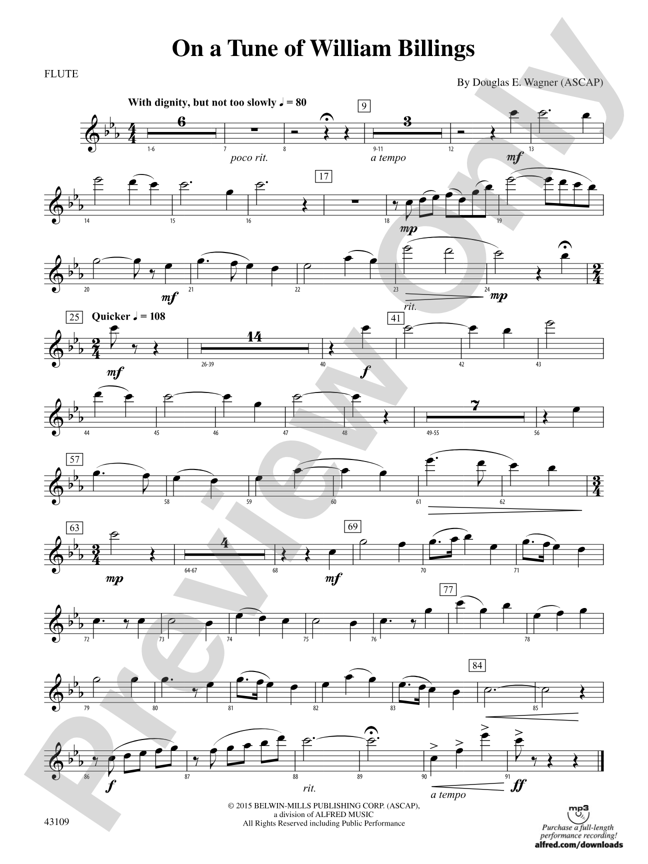On a Tune of William Billings: Flute