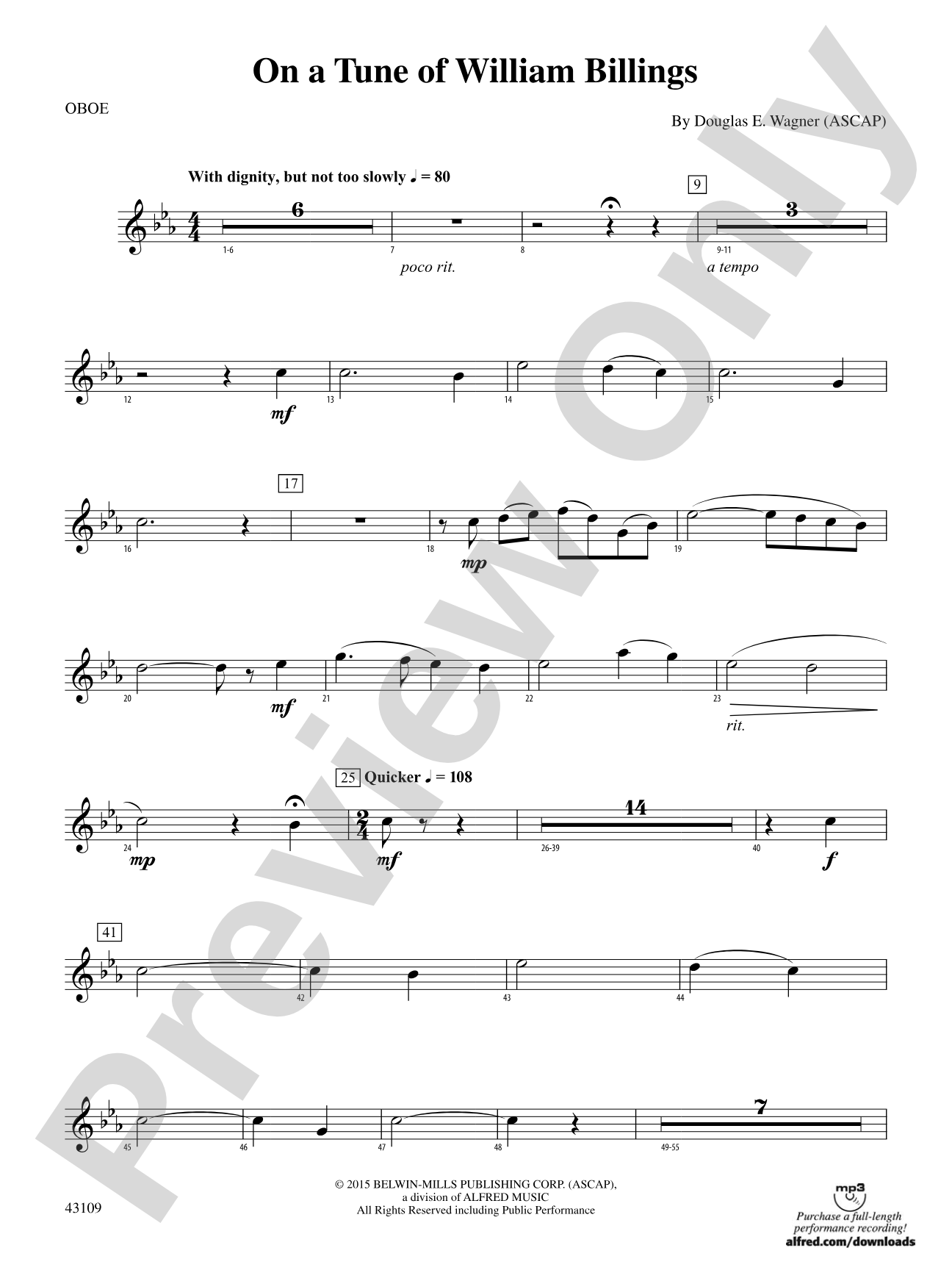 On a Tune of William Billings: Oboe