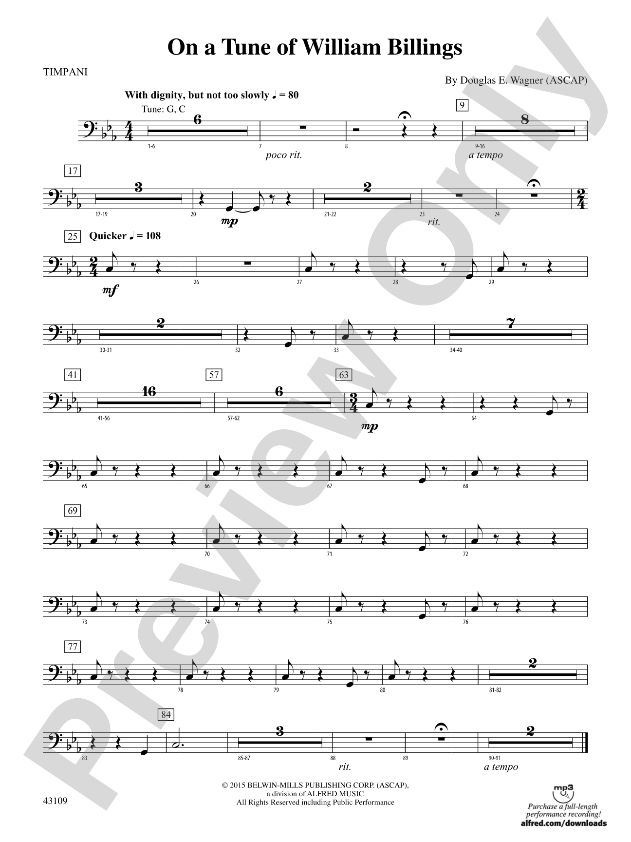 On a Tune of William Billings: Timpani