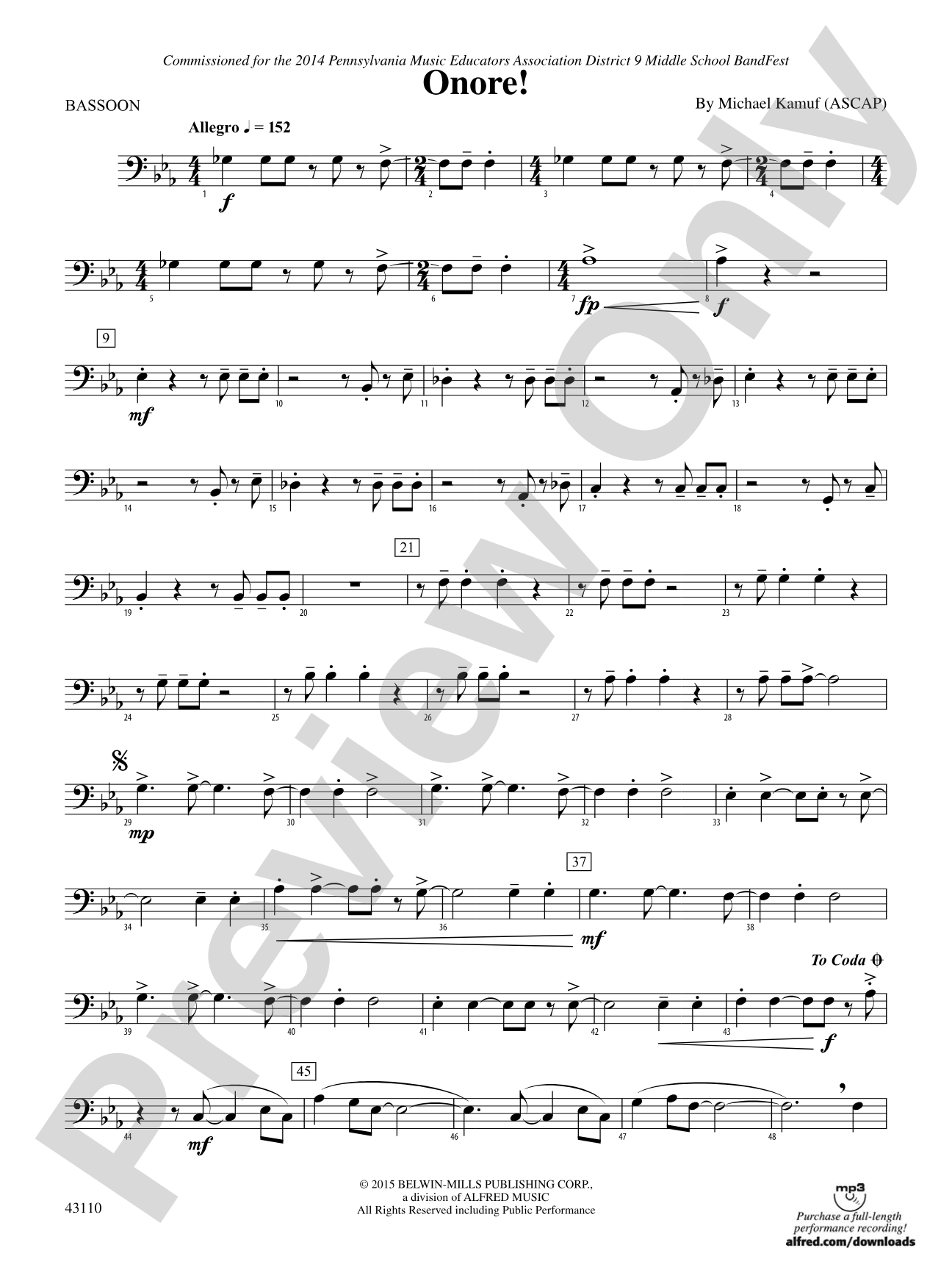 Onore!: Bassoon