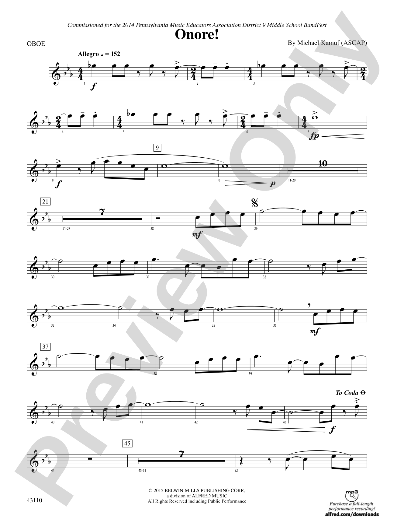 Onore!: Oboe