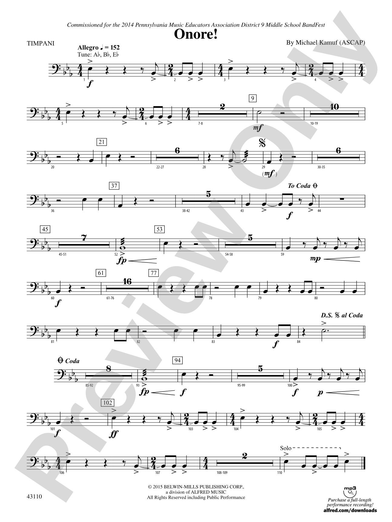 Onore!: Timpani