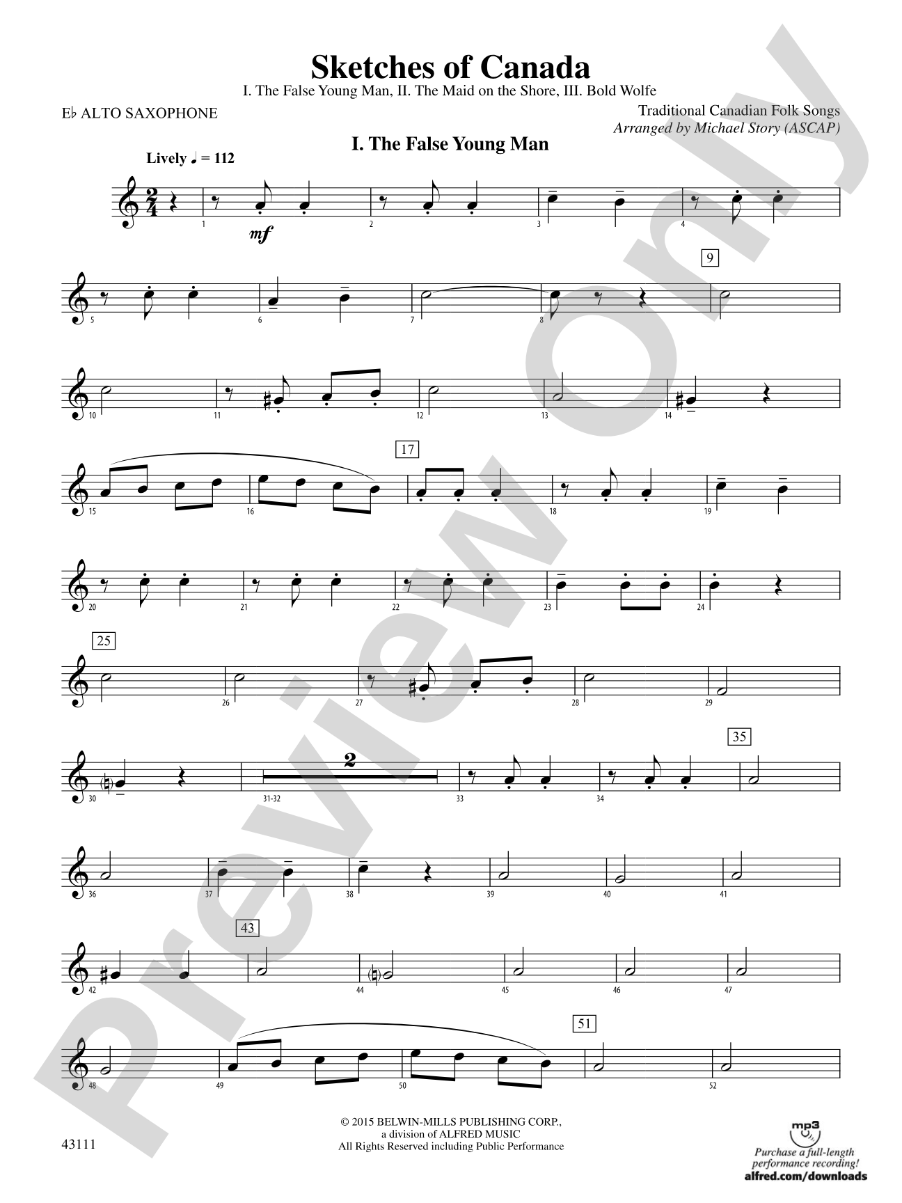 Sketches of Canada: E-flat Alto Saxophone