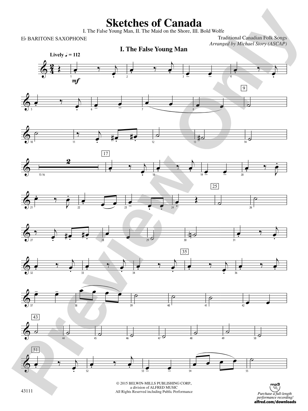 Sketches of Canada: E-flat Baritone Saxophone