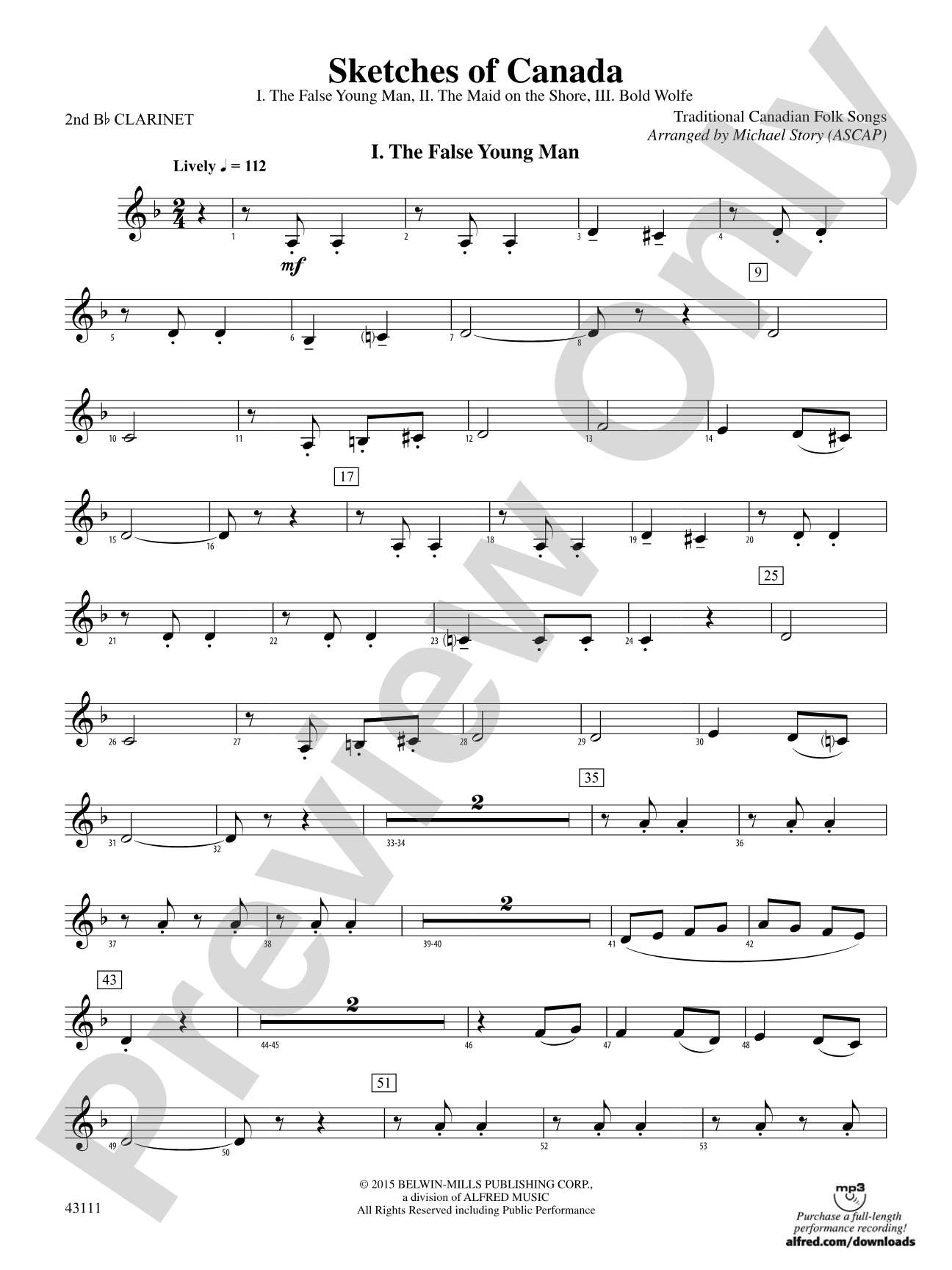 Sketches of Canada: 2nd B-flat Clarinet