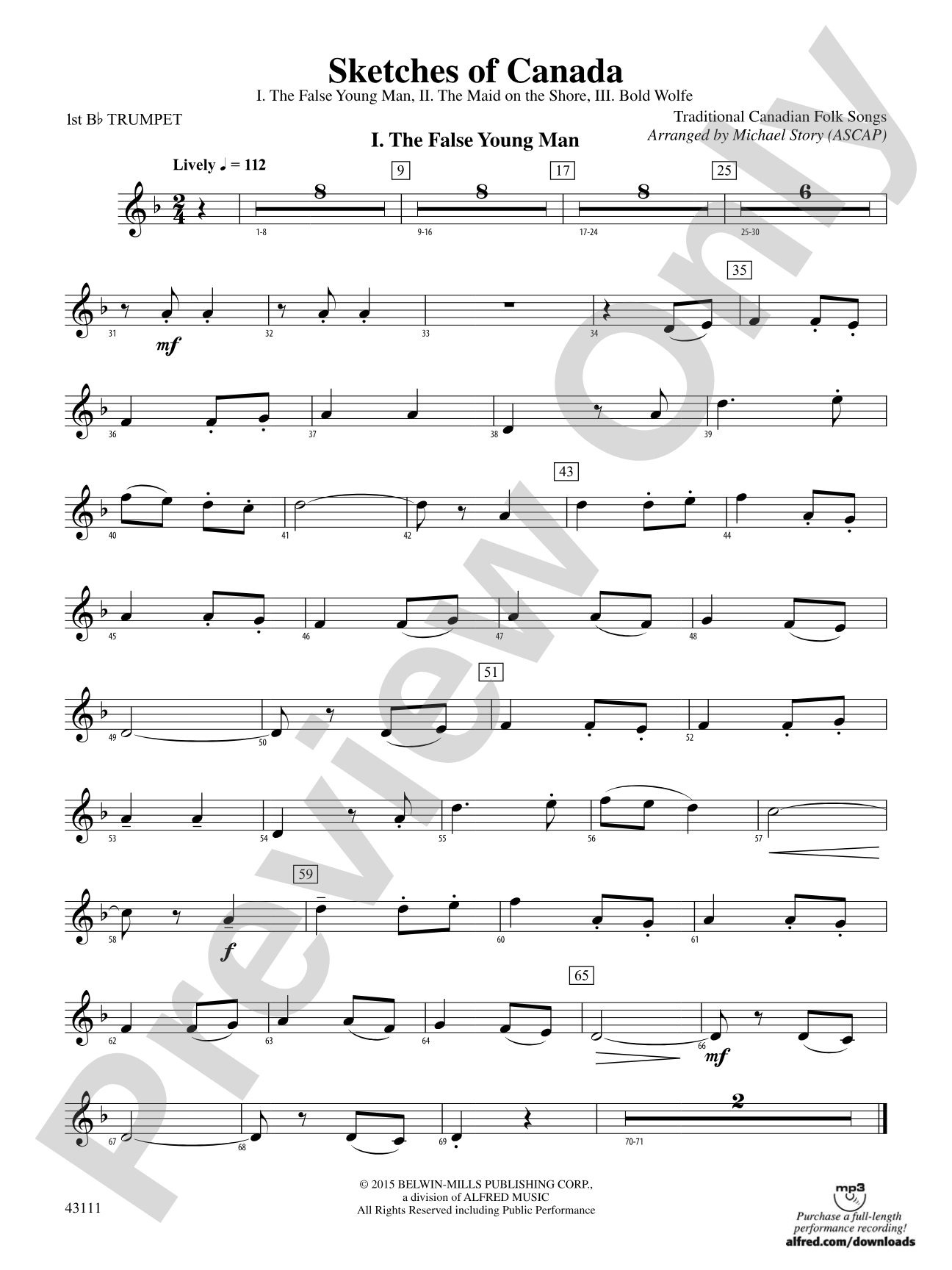 Sketches of Canada: 1st B-flat Trumpet