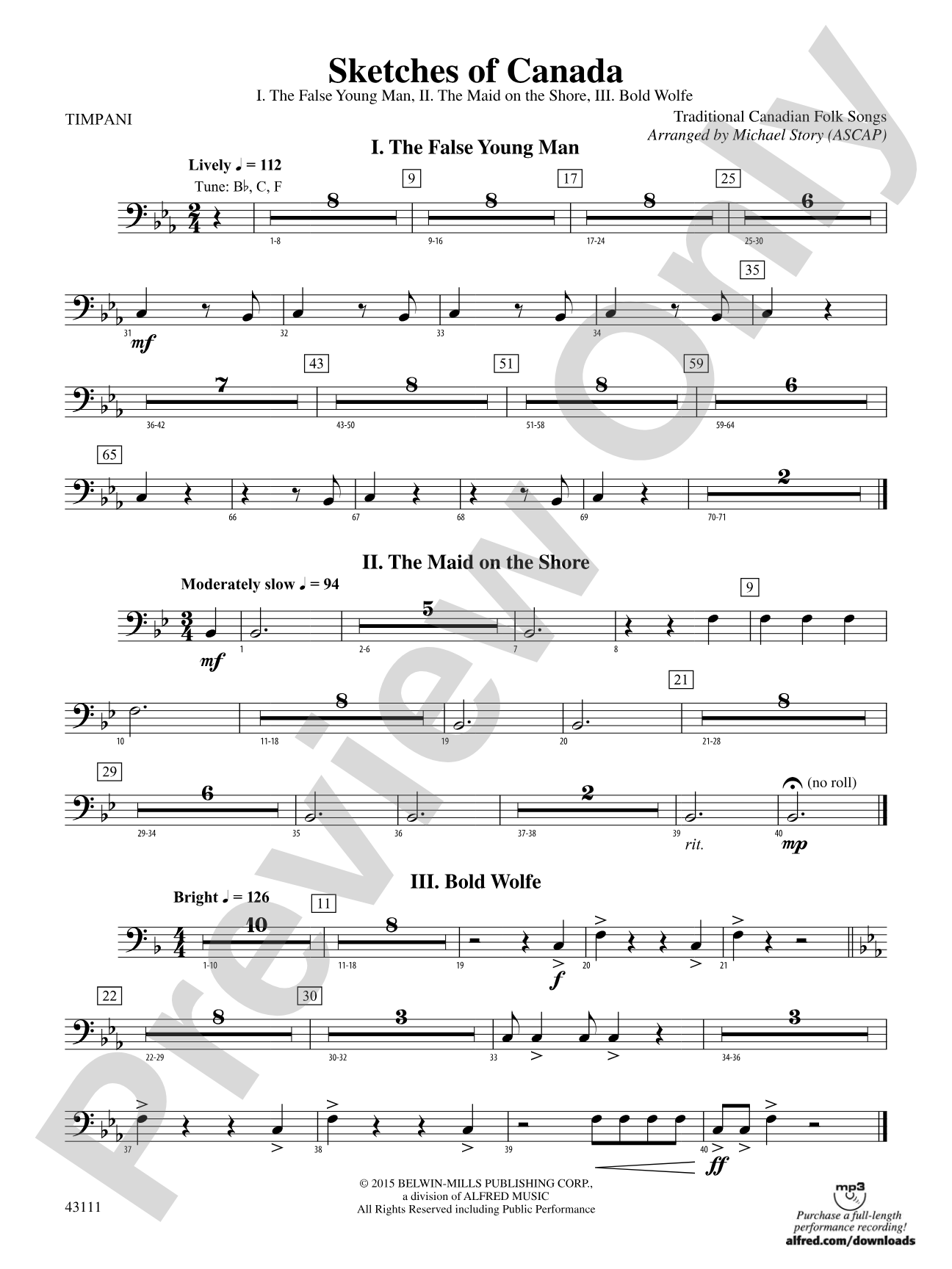 Sketches of Canada: Timpani