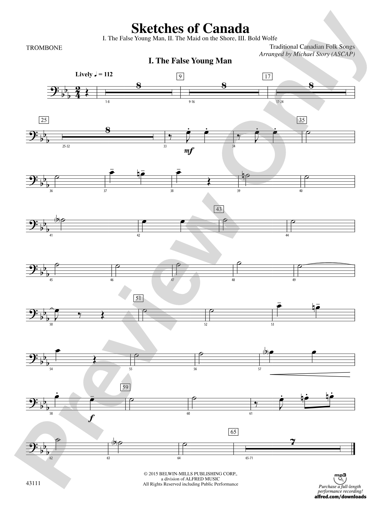 Sketches of Canada: 1st Trombone