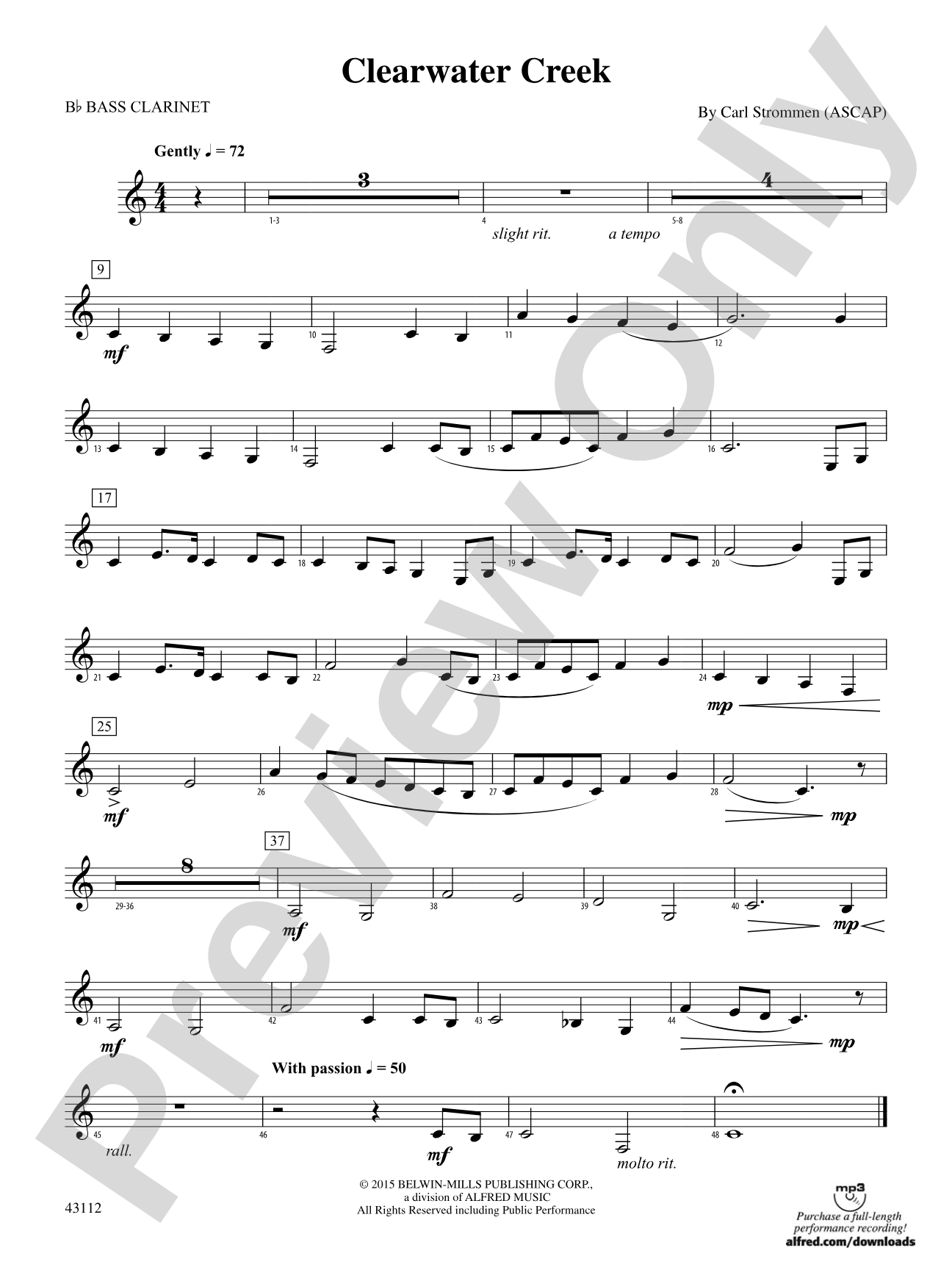 Clearwater Creek: B-flat Bass Clarinet
