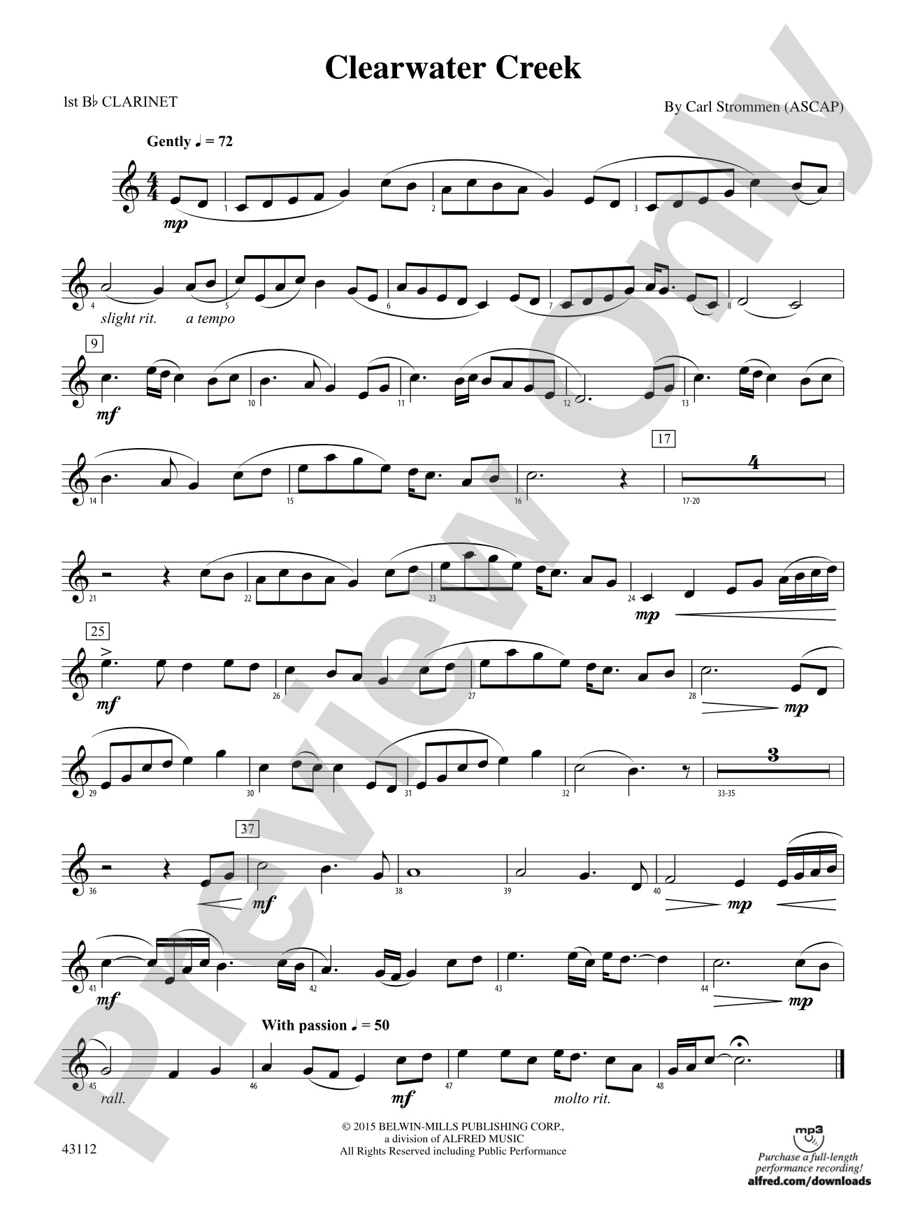 Clearwater Creek: 1st B-flat Clarinet