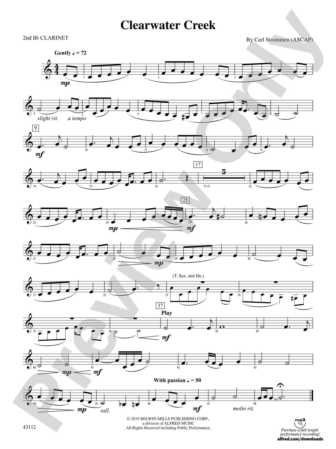 Clearwater Creek: 2nd B-flat Clarinet