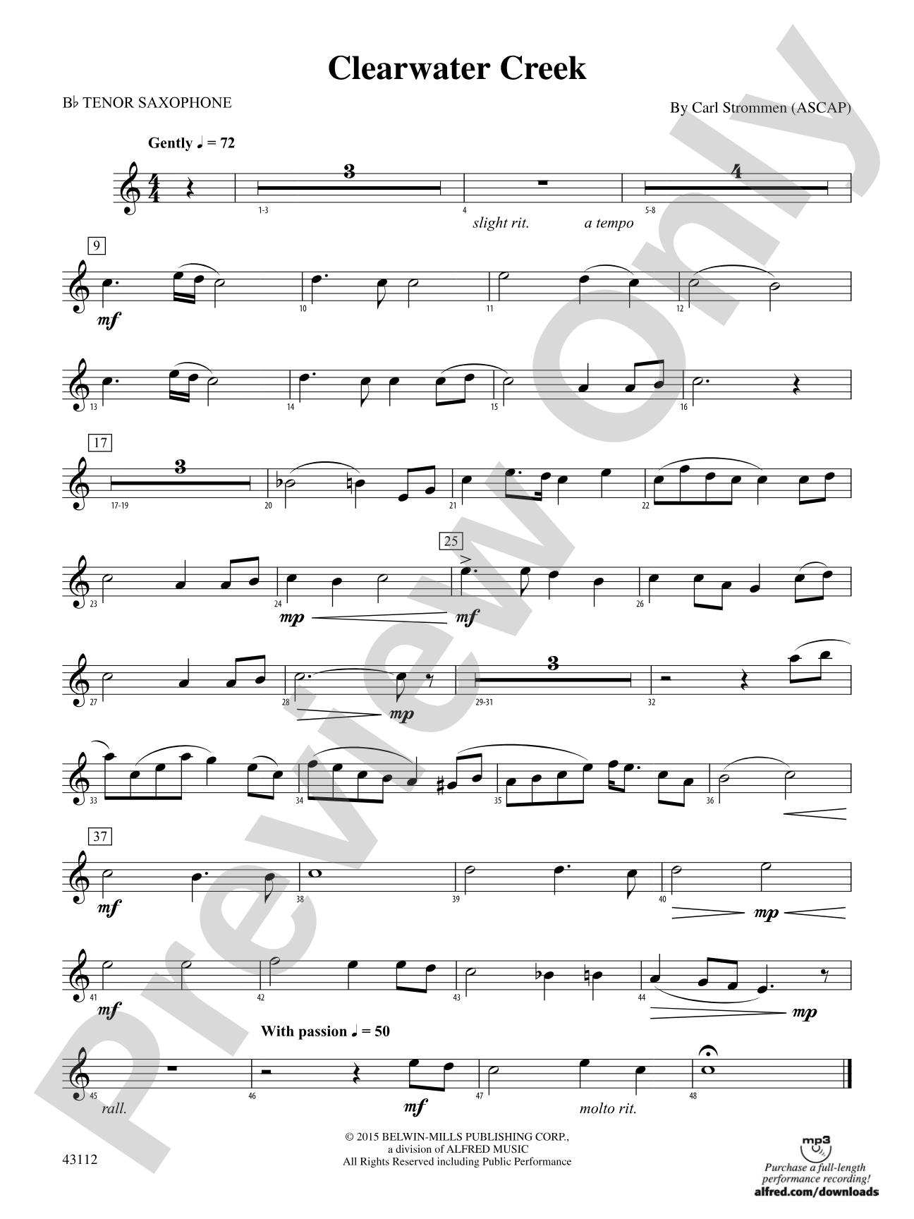 Clearwater Creek: B-flat Tenor Saxophone
