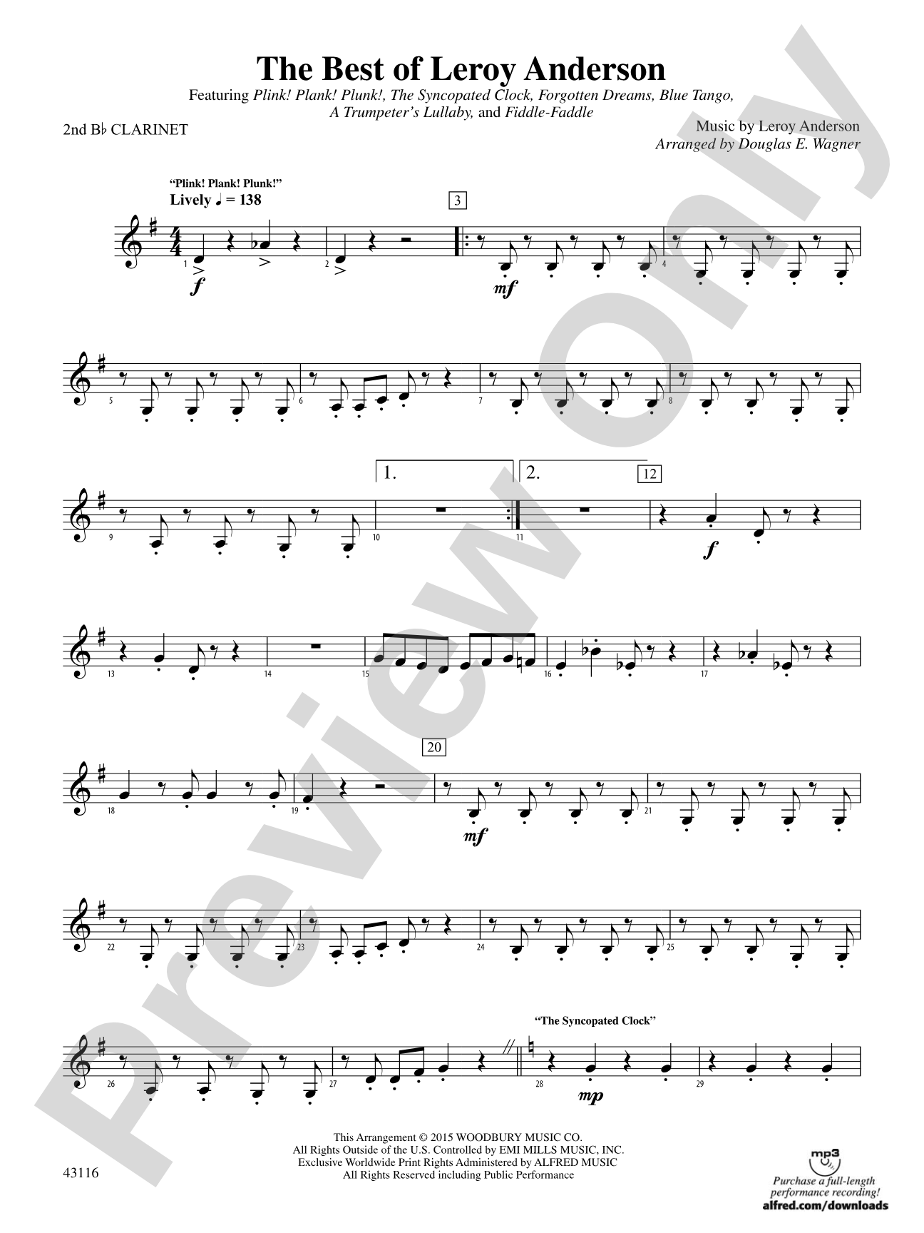 The Best of Leroy Anderson: 2nd B-flat Clarinet
