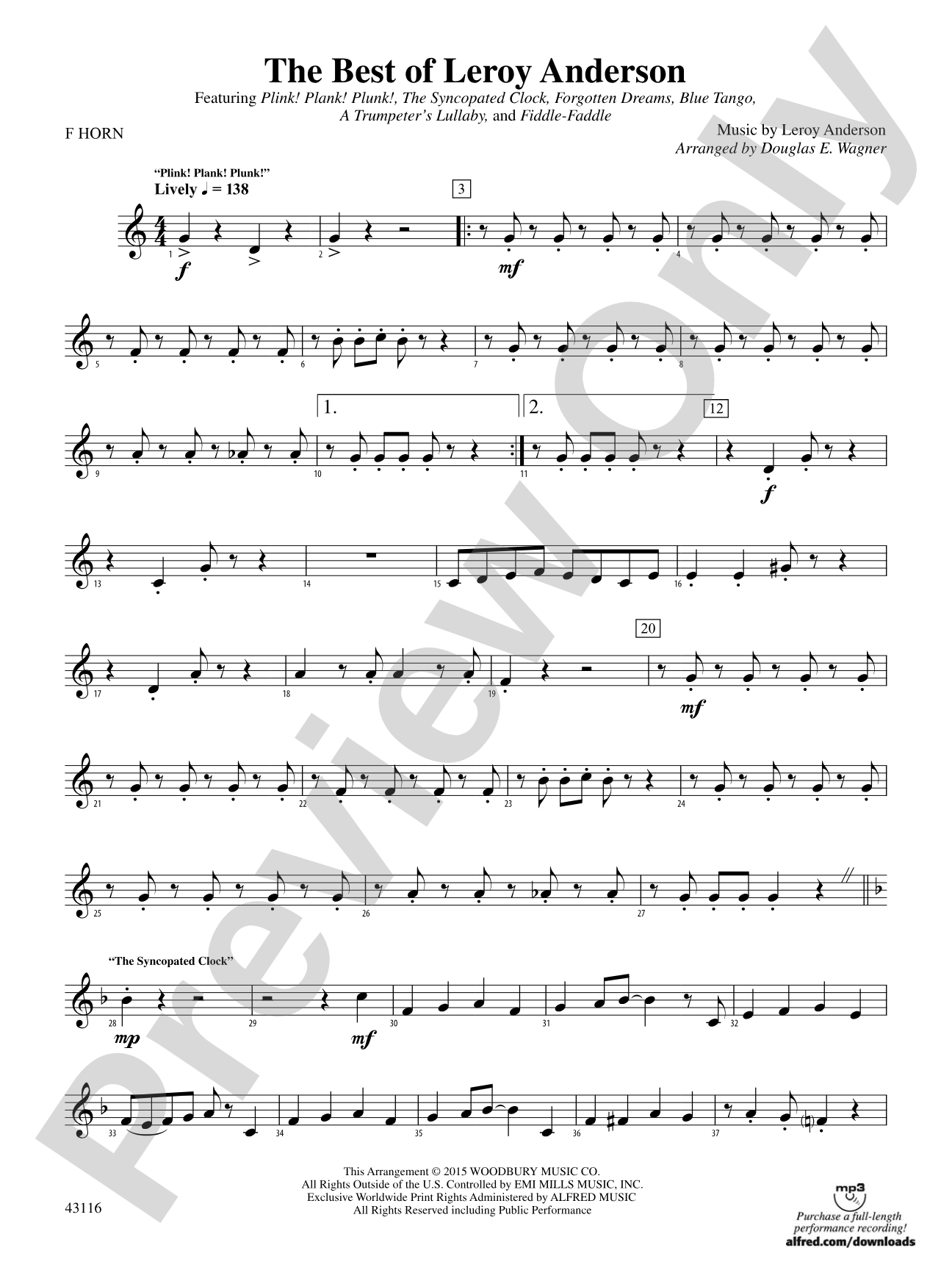 The Best of Leroy Anderson: 1st F Horn