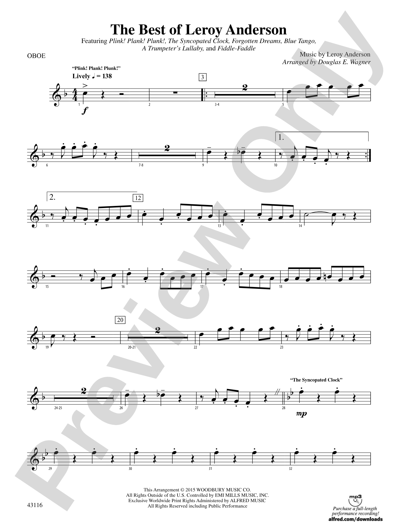 The Best of Leroy Anderson: Oboe