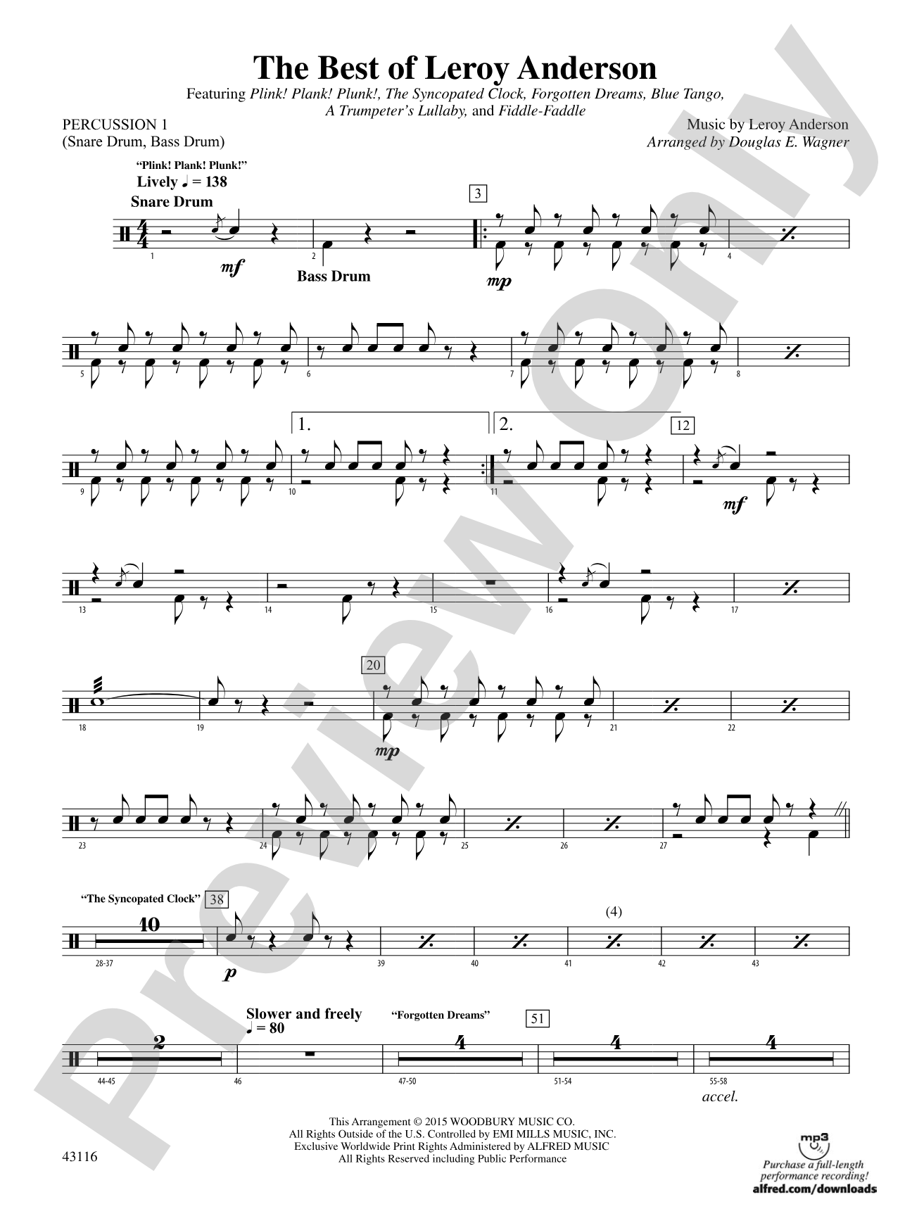 The Best of Leroy Anderson: 1st Percussion