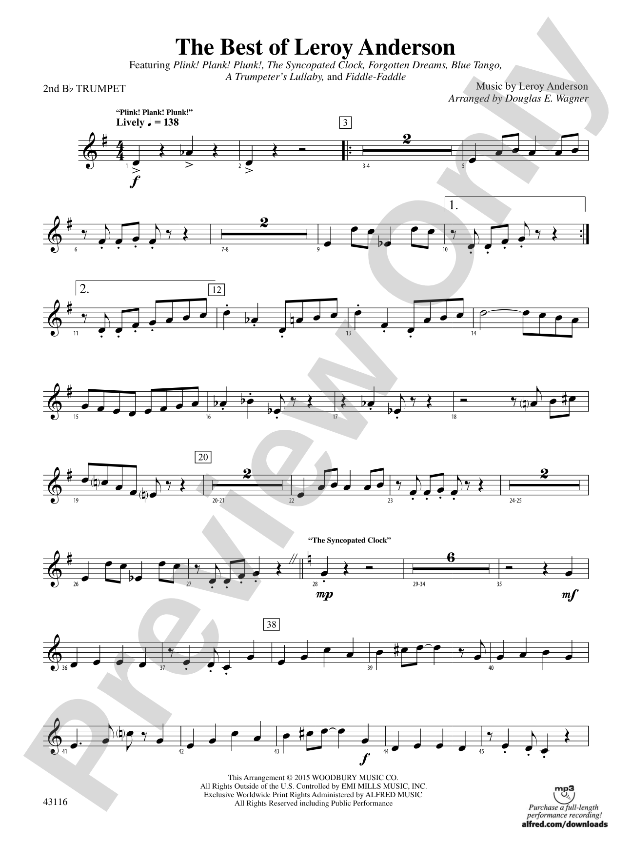 The Best of Leroy Anderson: 2nd B-flat Trumpet