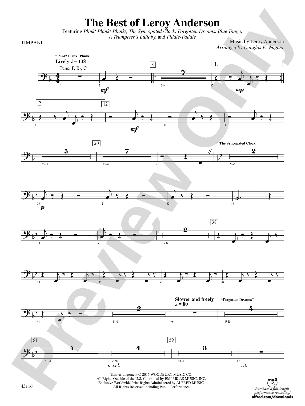 The Best of Leroy Anderson: Timpani