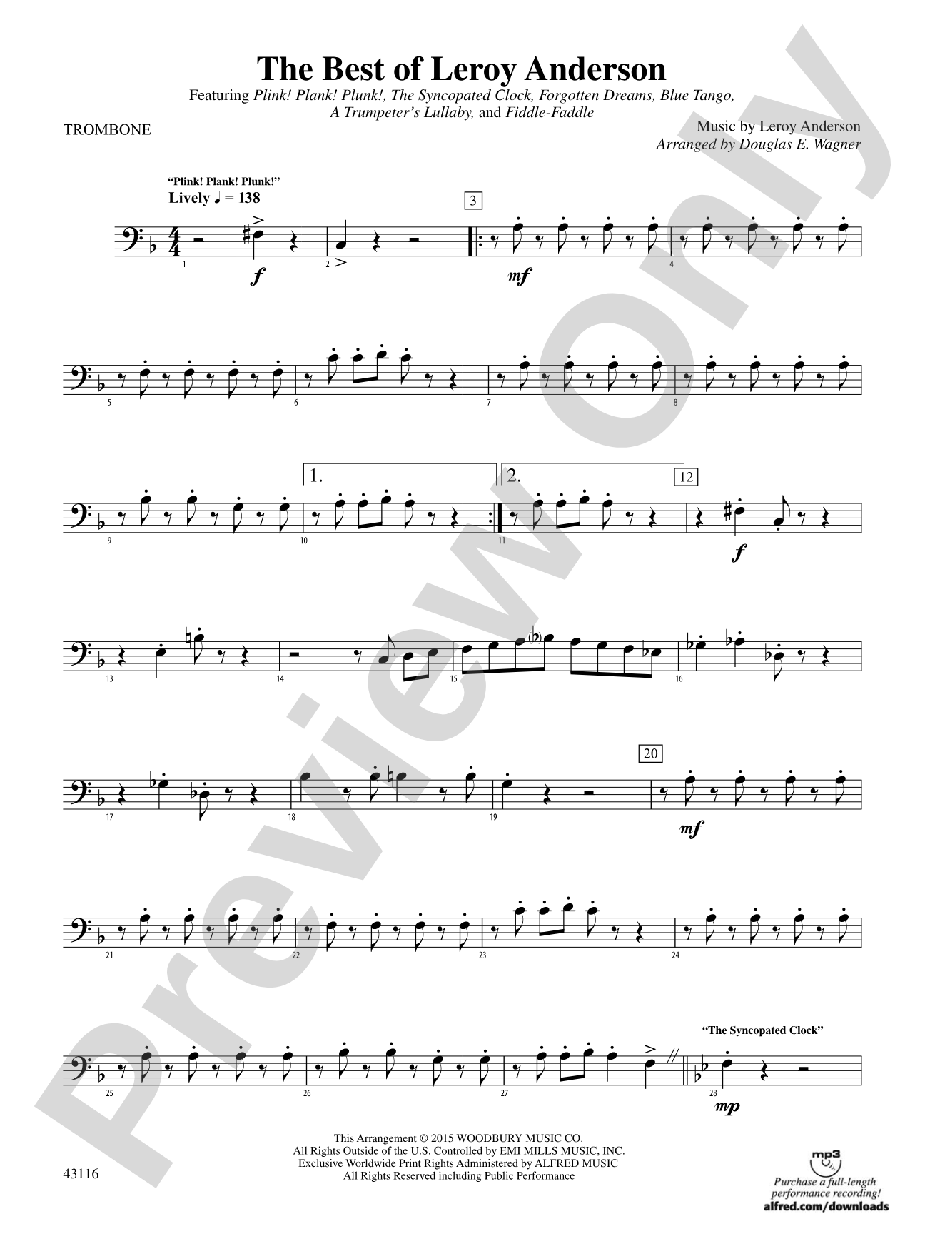 The Best of Leroy Anderson: 1st Trombone