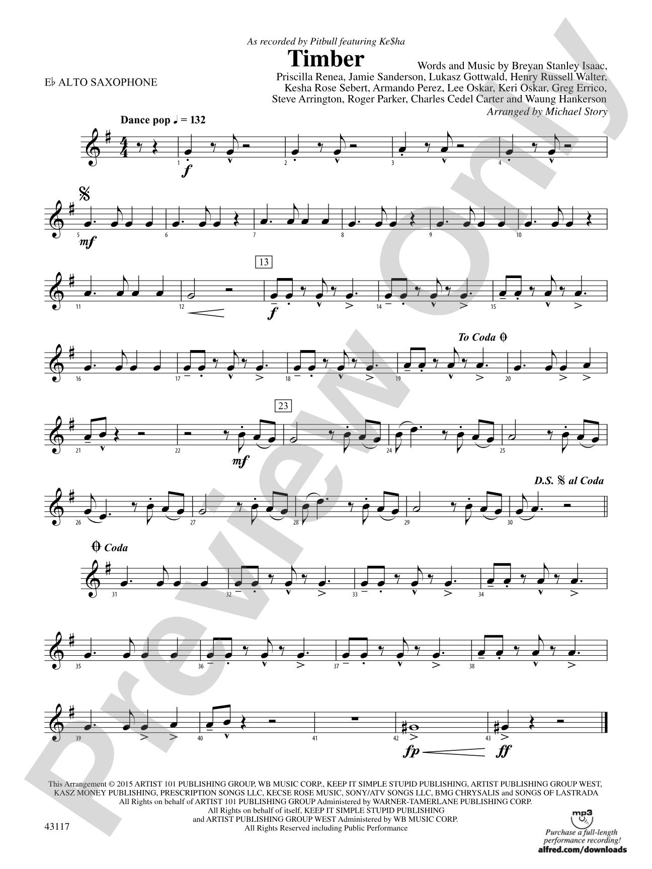 Timber: E-flat Alto Saxophone