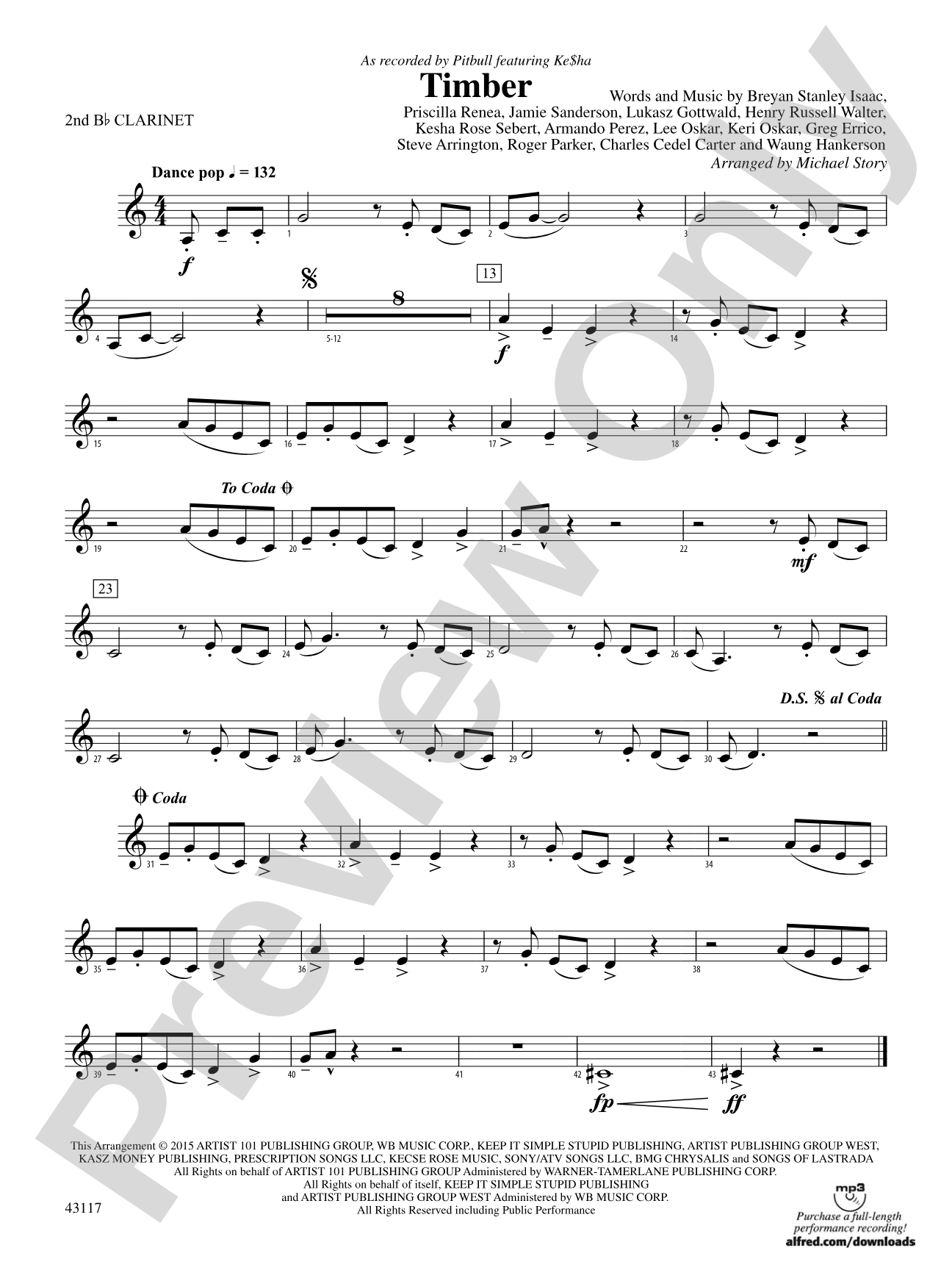 Timber: 2nd B-flat Clarinet