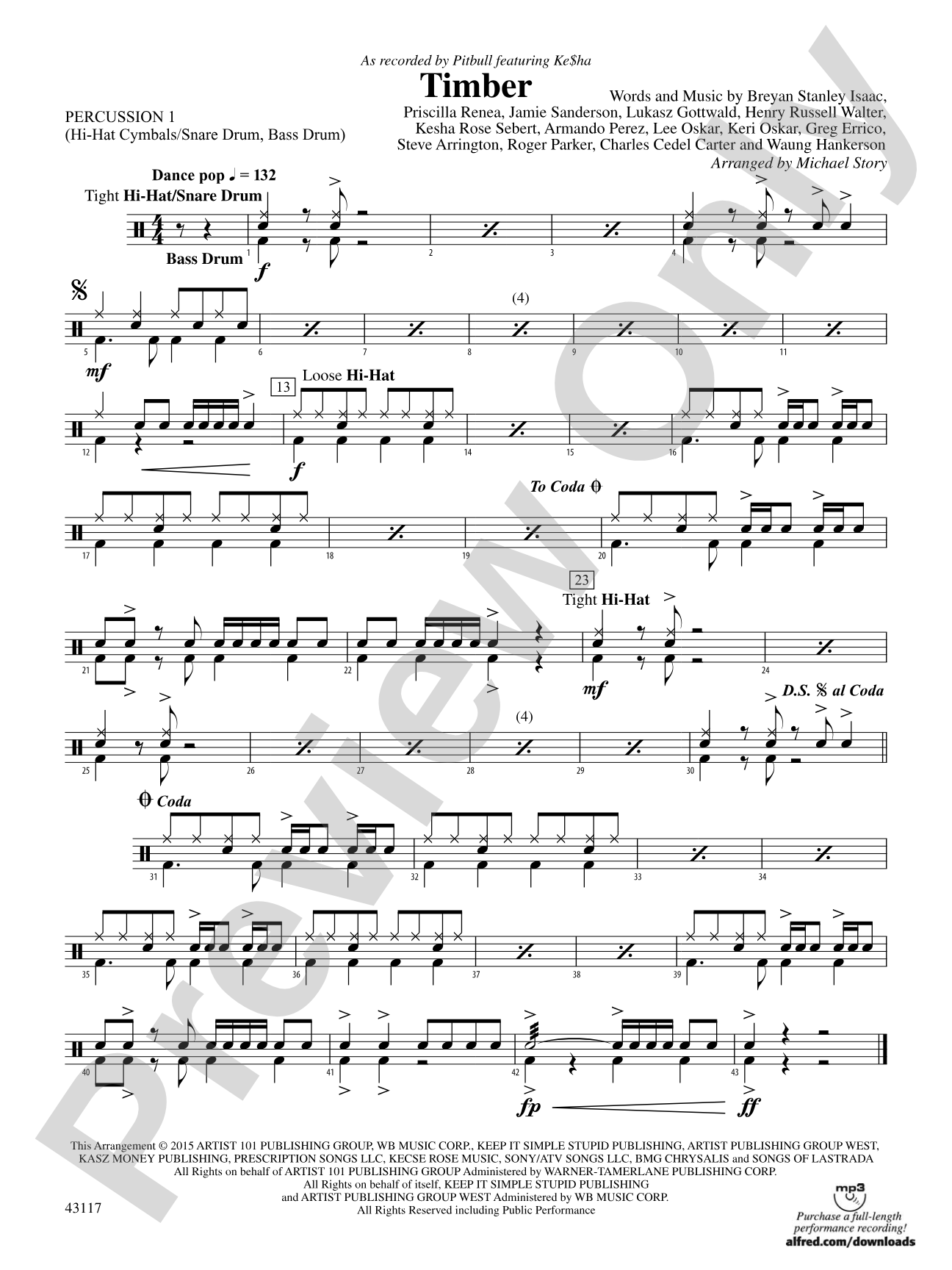 Timber: 1st Percussion