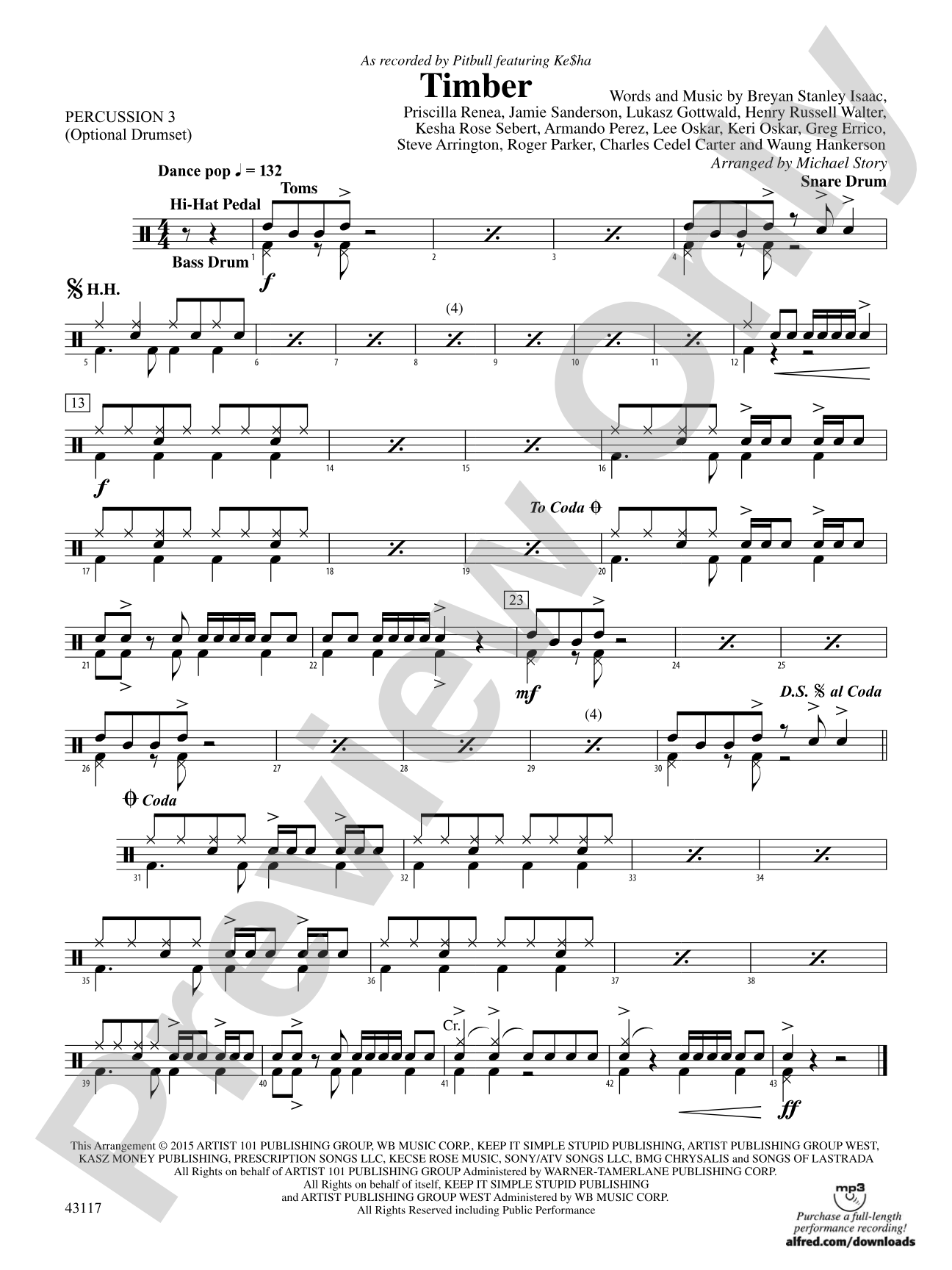 Timber: 3rd Percussion