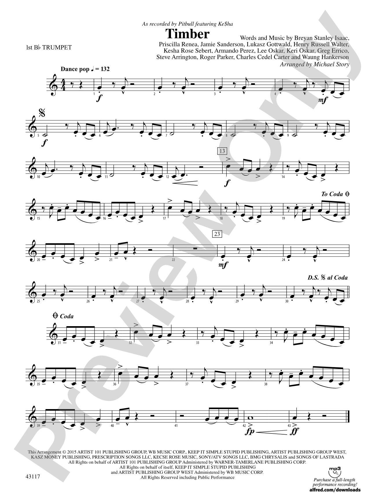 Timber: 1st B-flat Trumpet