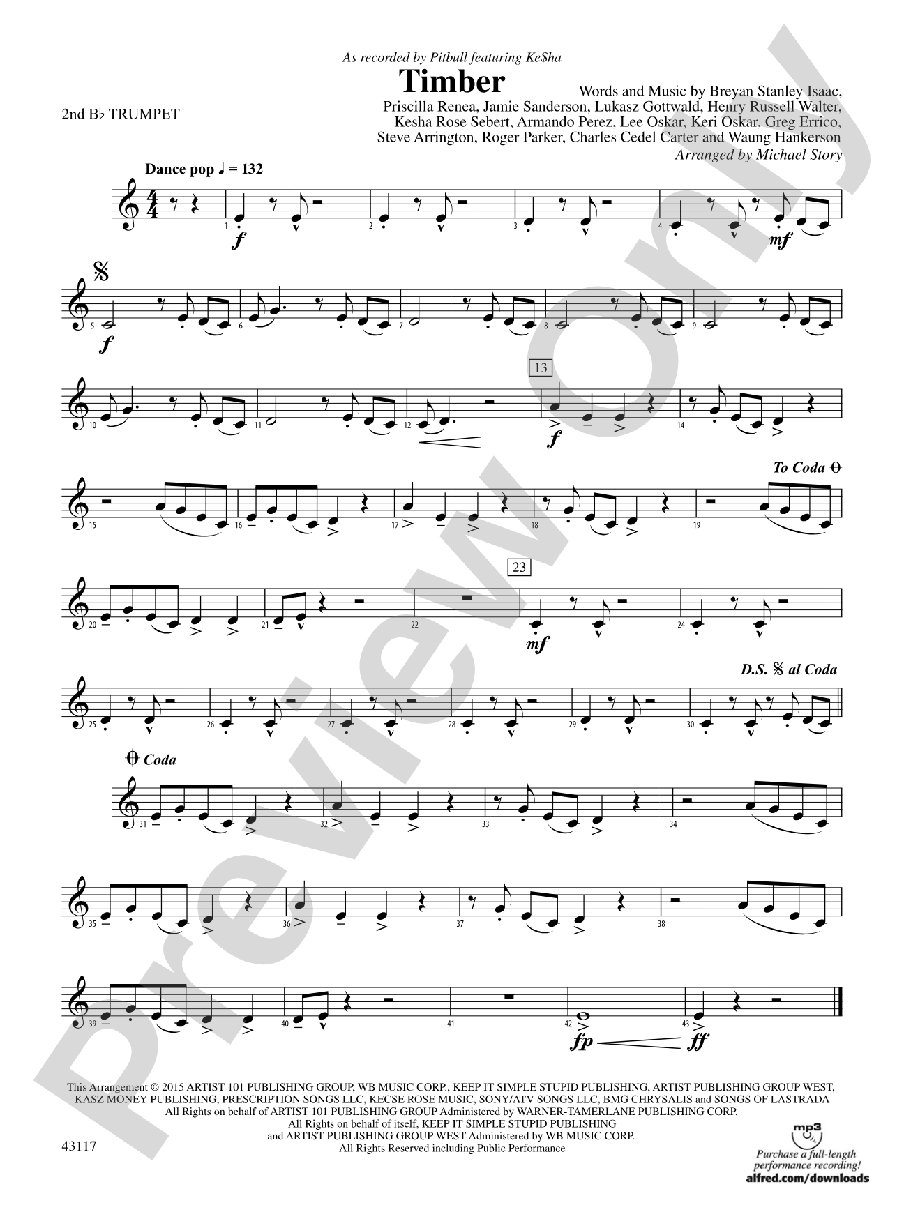 Timber: 2nd B-flat Trumpet