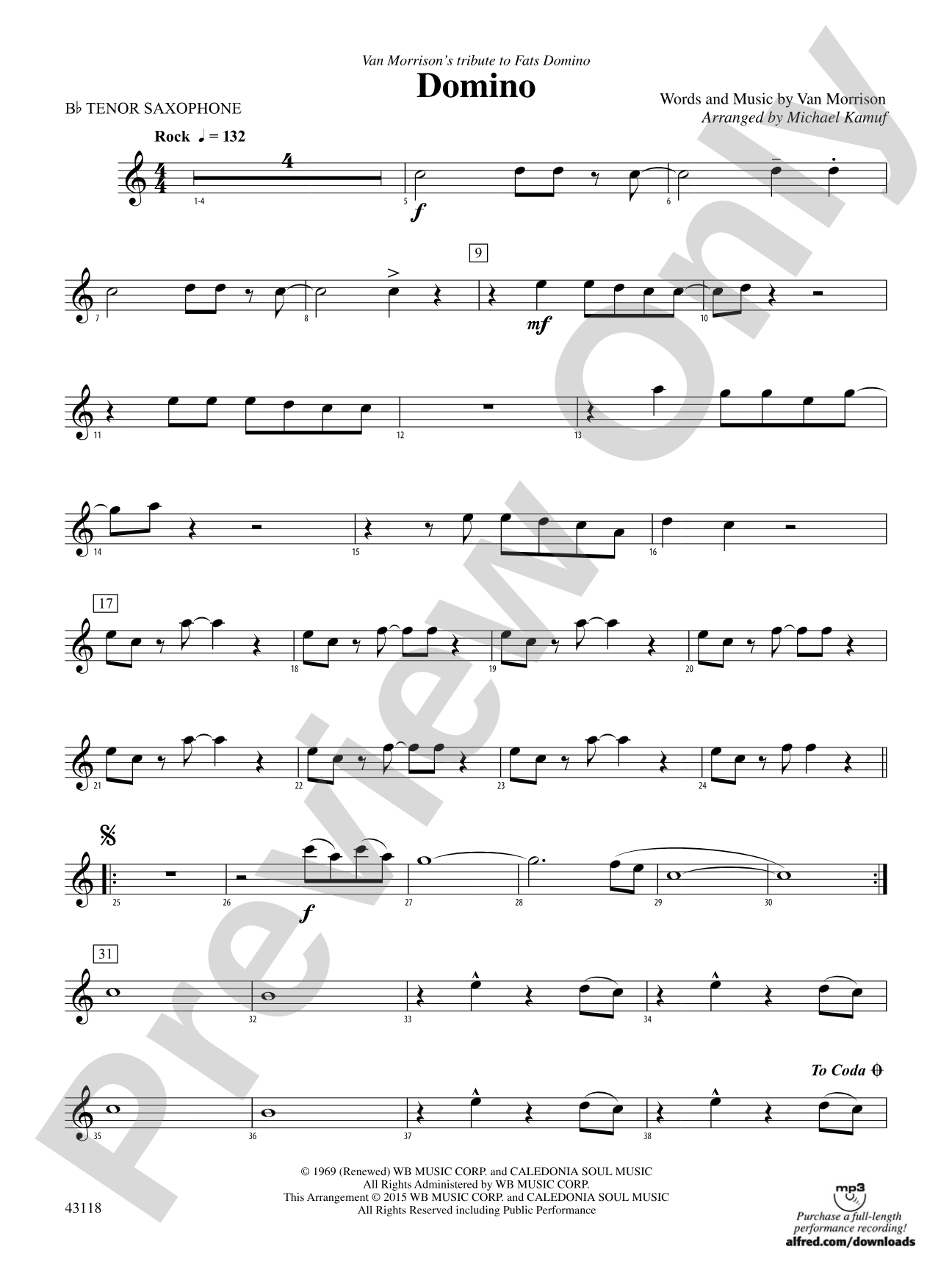 Domino: B-flat Tenor Saxophone
