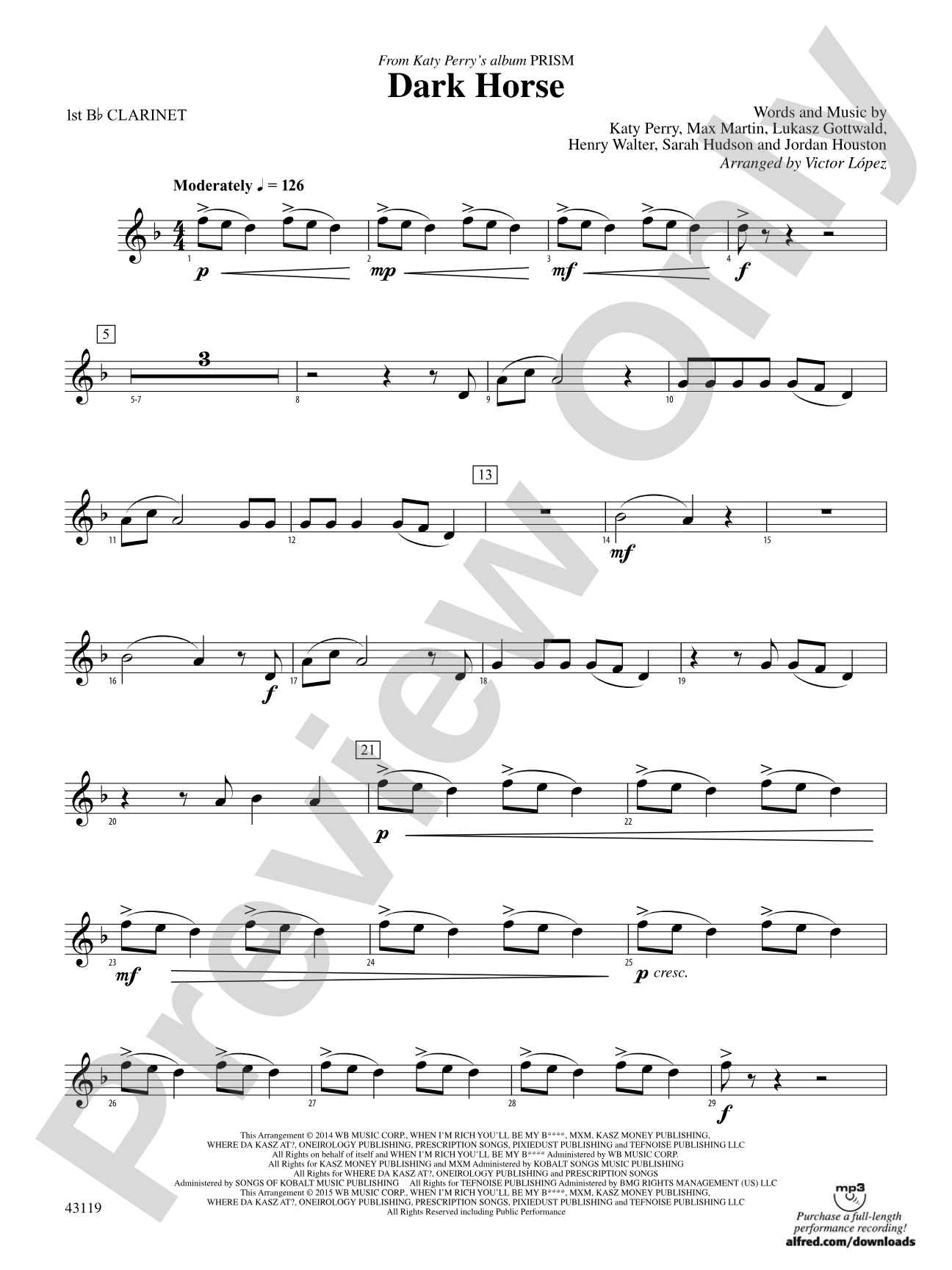 Dark Horse: 1st B-flat Clarinet