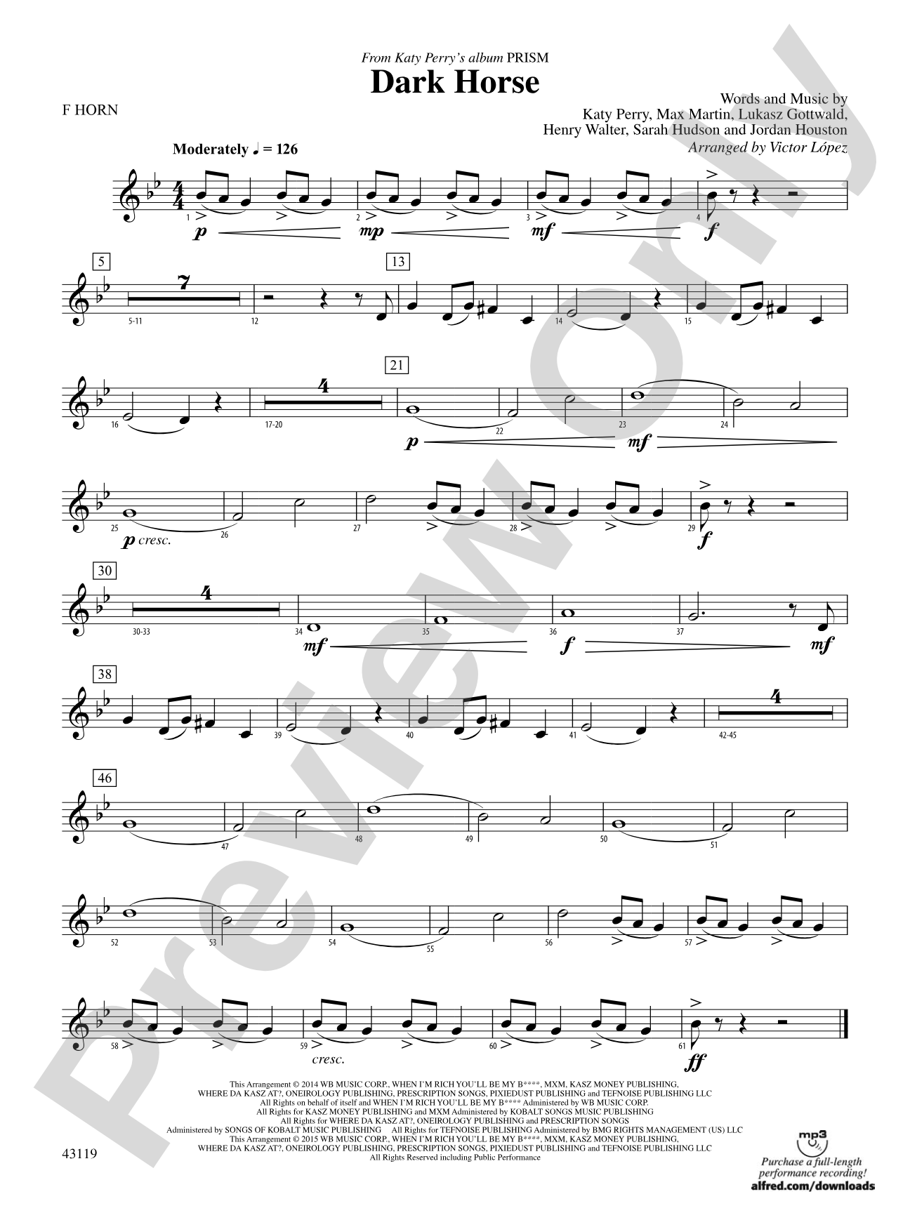 Dark Horse: 1st F Horn