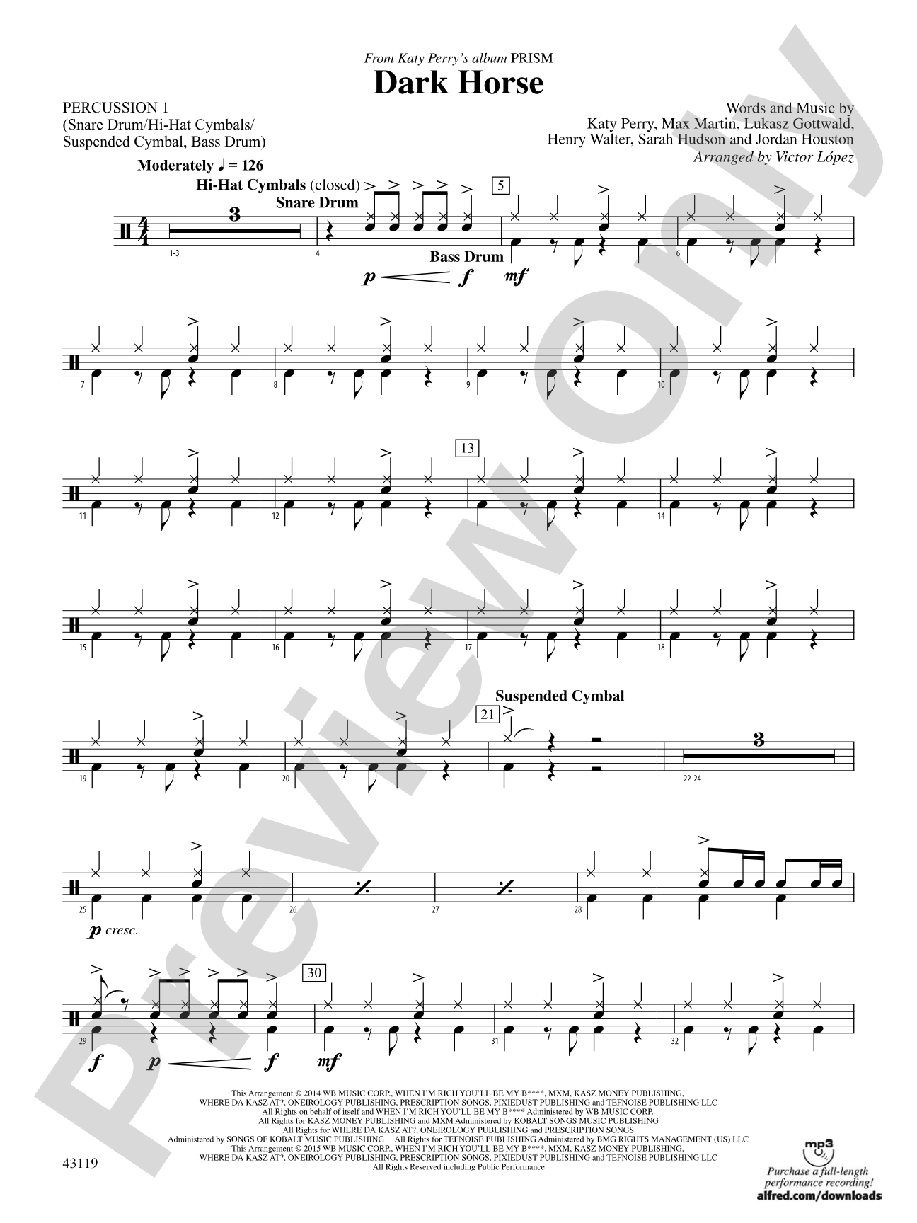 Dark Horse: 1st Percussion